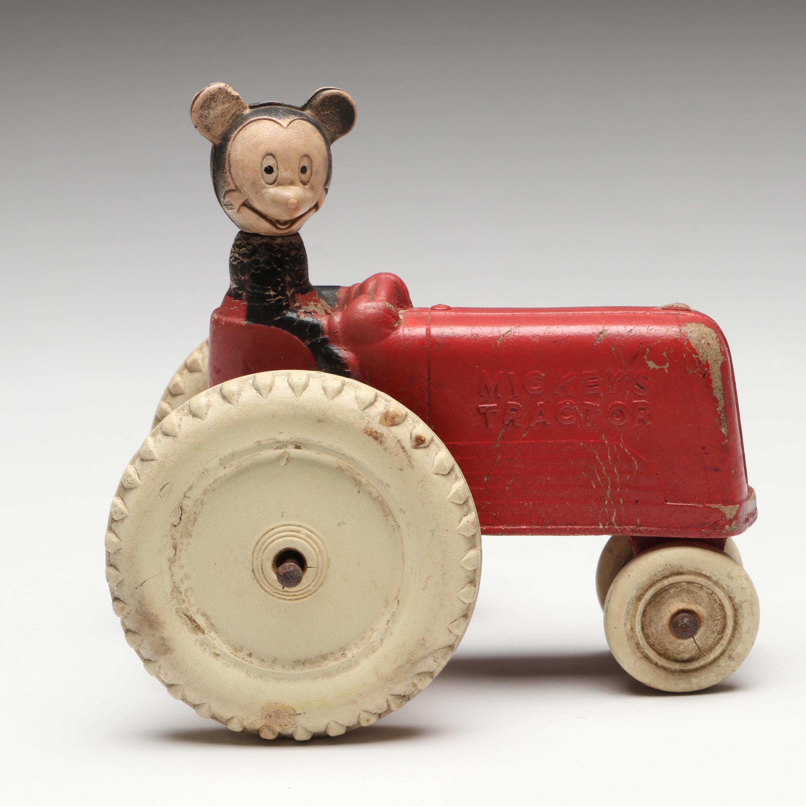 Sun Rubber Co. "Mickey's Tractor" Toy, 1930s