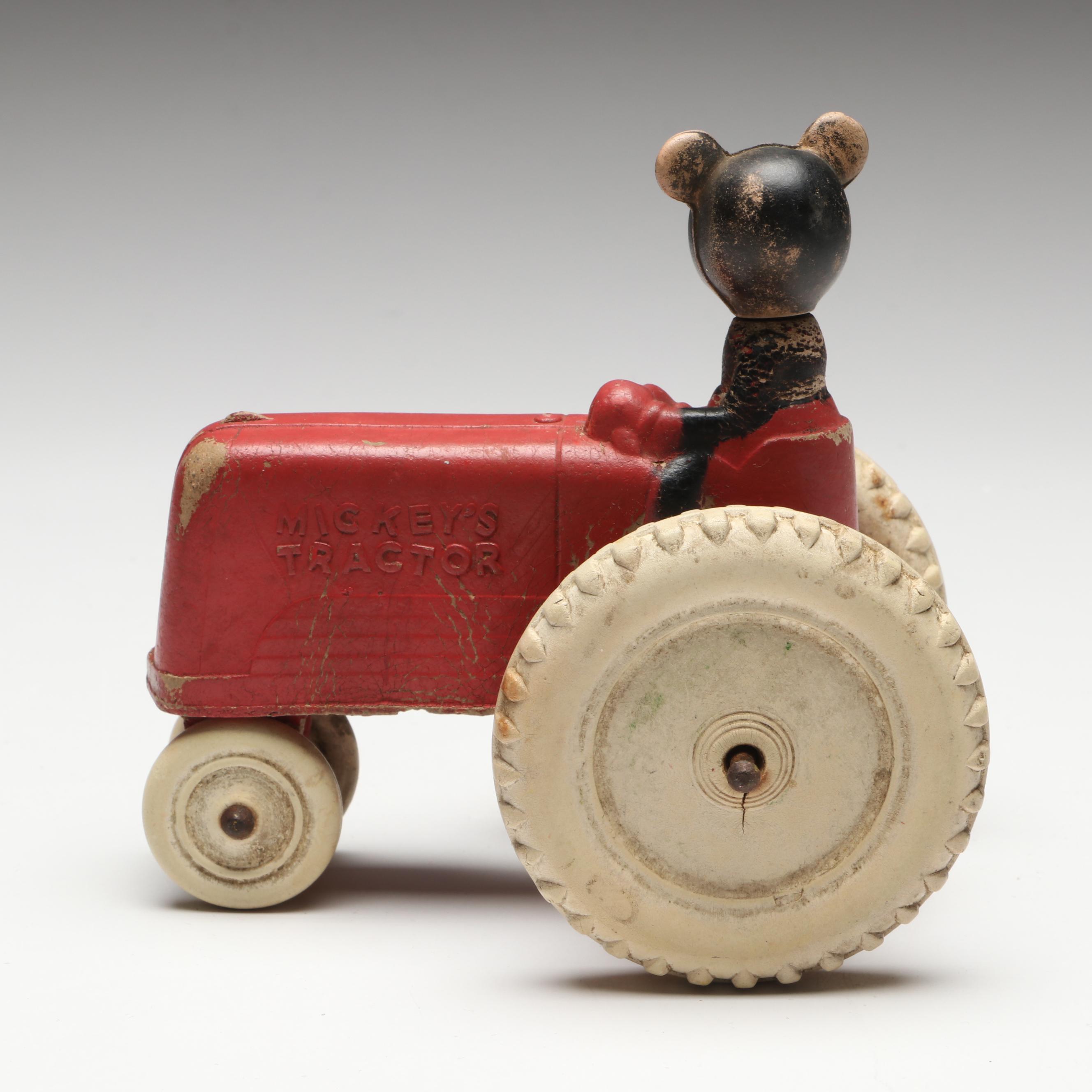 Sun Rubber Co. "Mickey's Tractor" Toy, 1930s