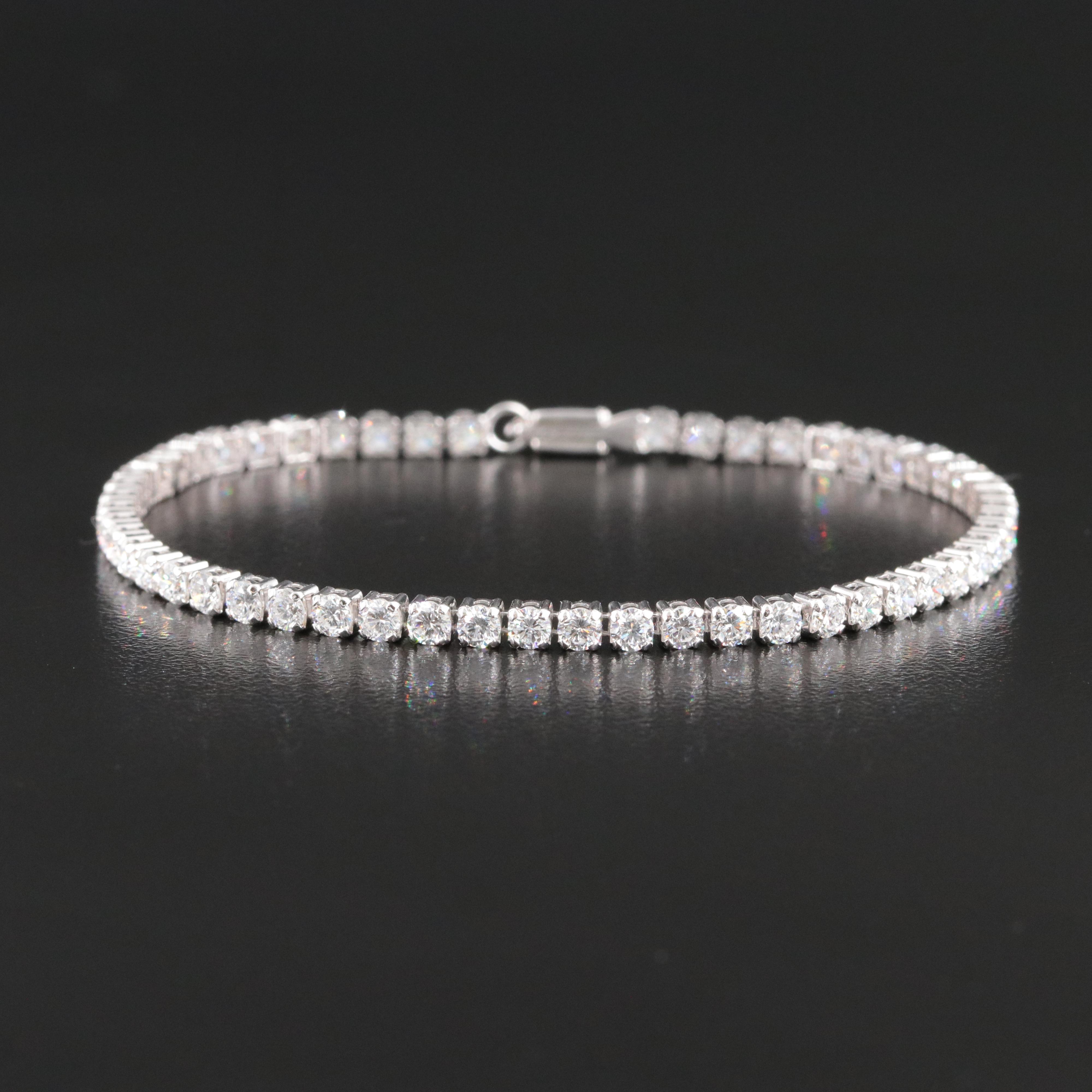 14K 4.36 CTW Lab Grown Diamond Line Bracelet with IGI Jewelry Report