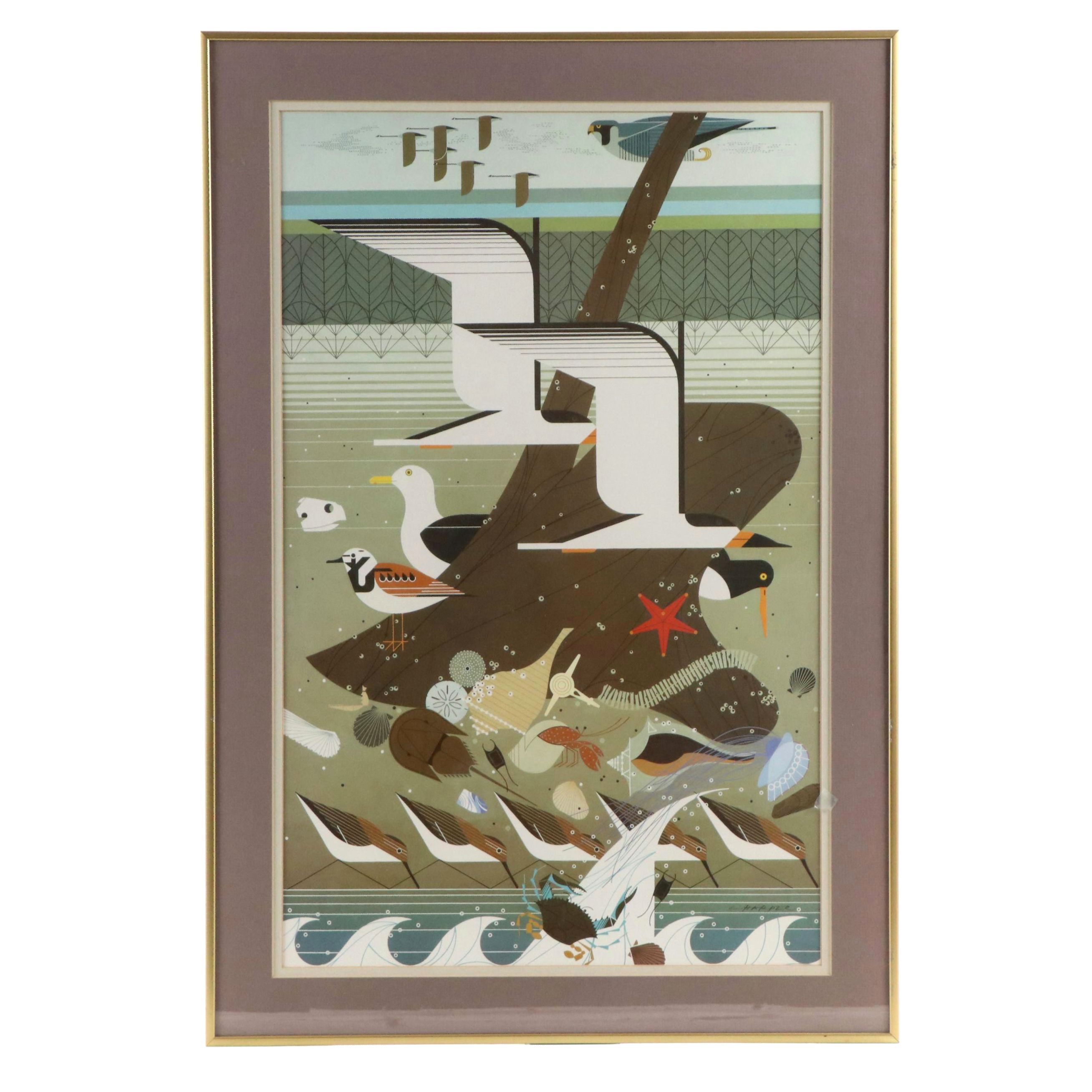 Offset Lithograph After Charley Harper "Vowlentine"