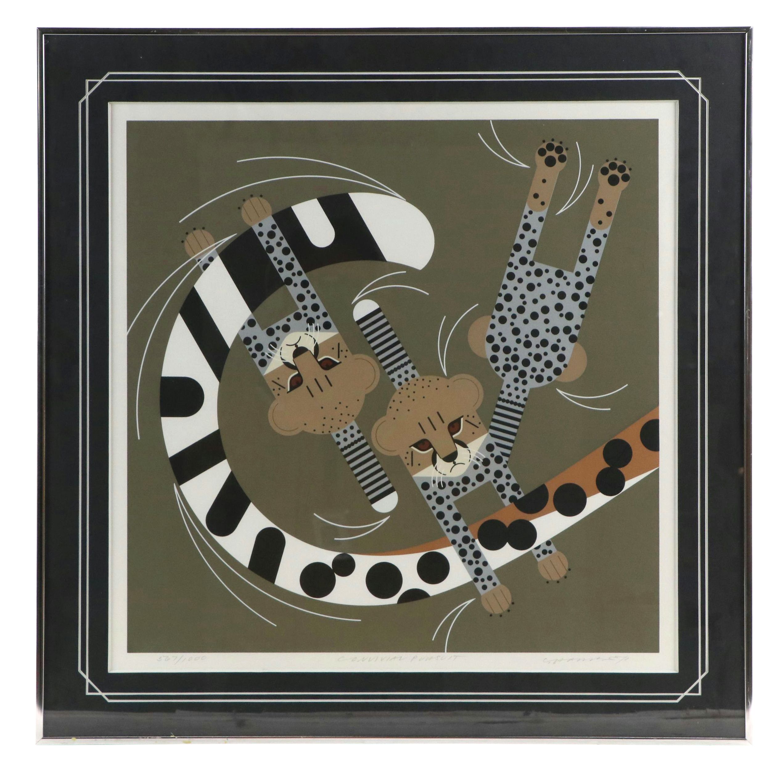 Charley Harper Serigraph "Convivial Pursuit"