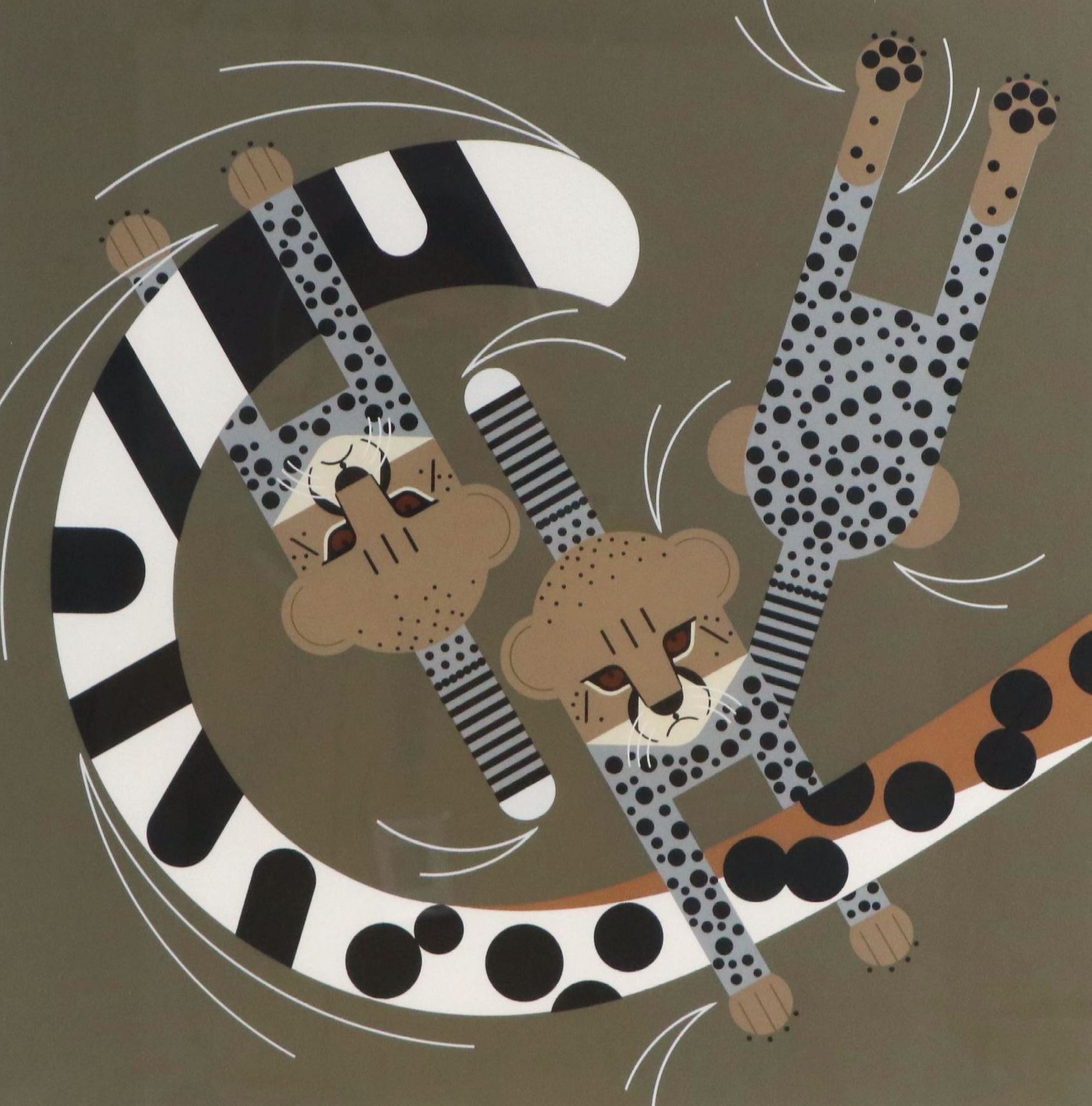 Charley Harper Serigraph "Convivial Pursuit"