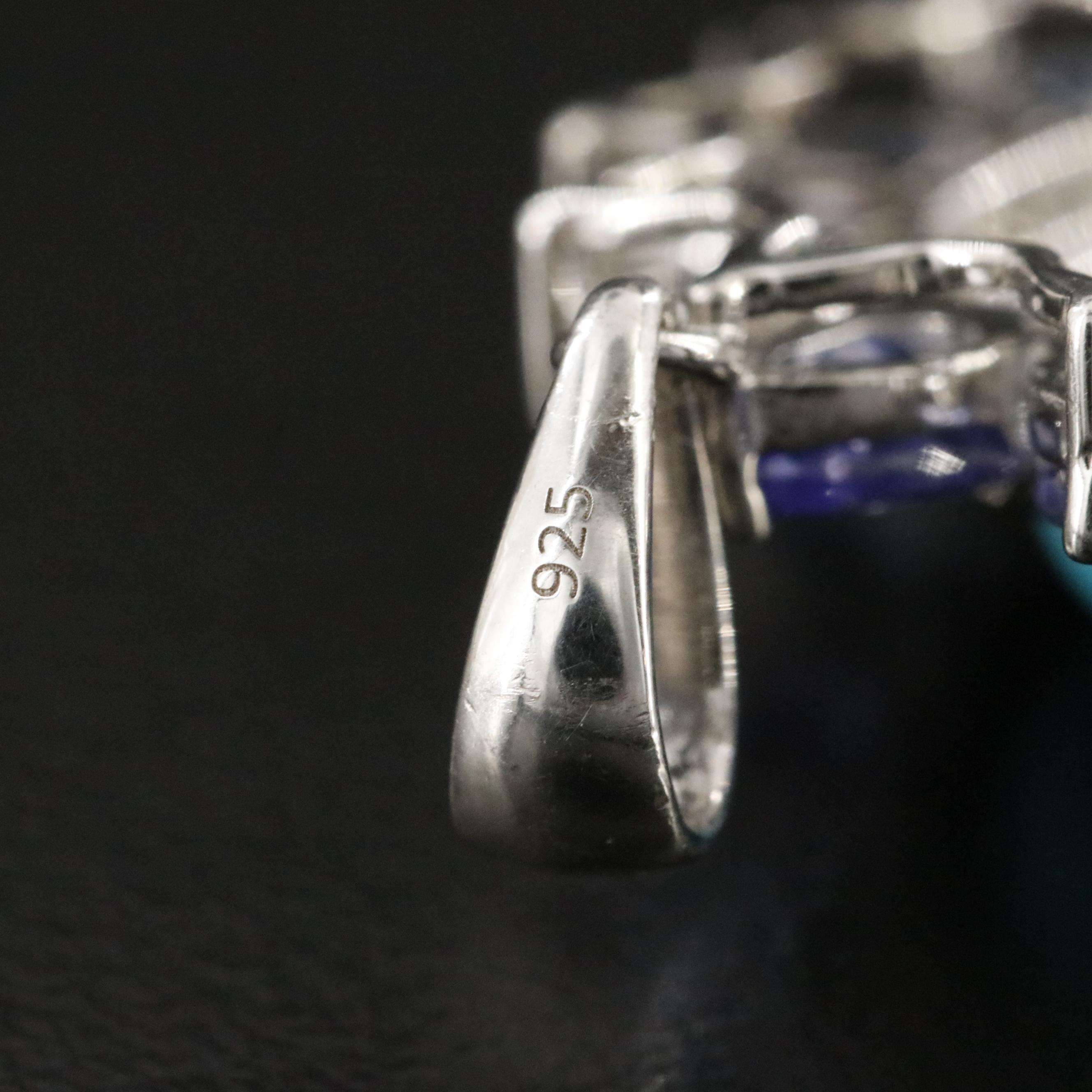 Sterling Turquoise and Tanzanite Pendant