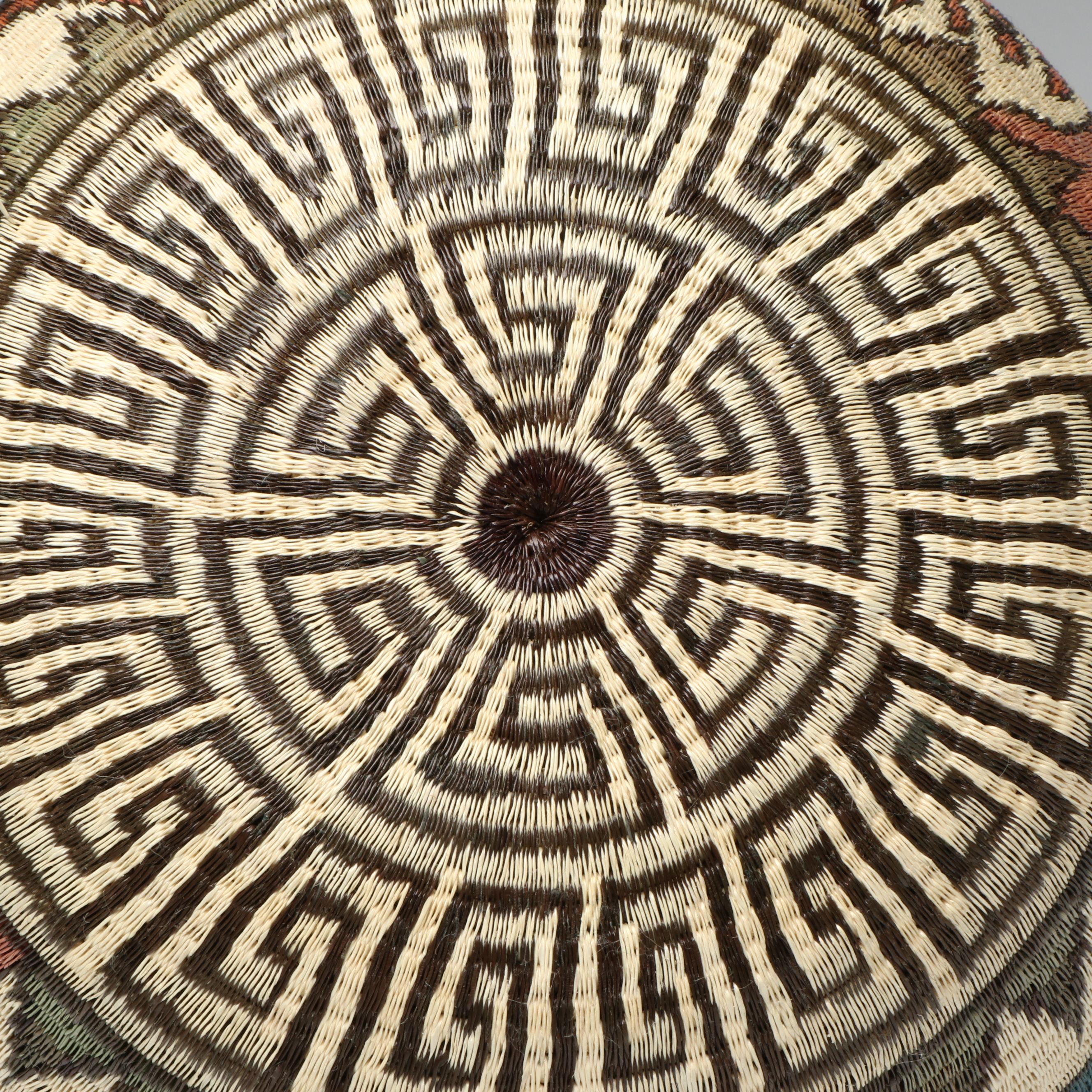 Panamanian Wounaan Woven Palm Fiber and Natural Dye Basket