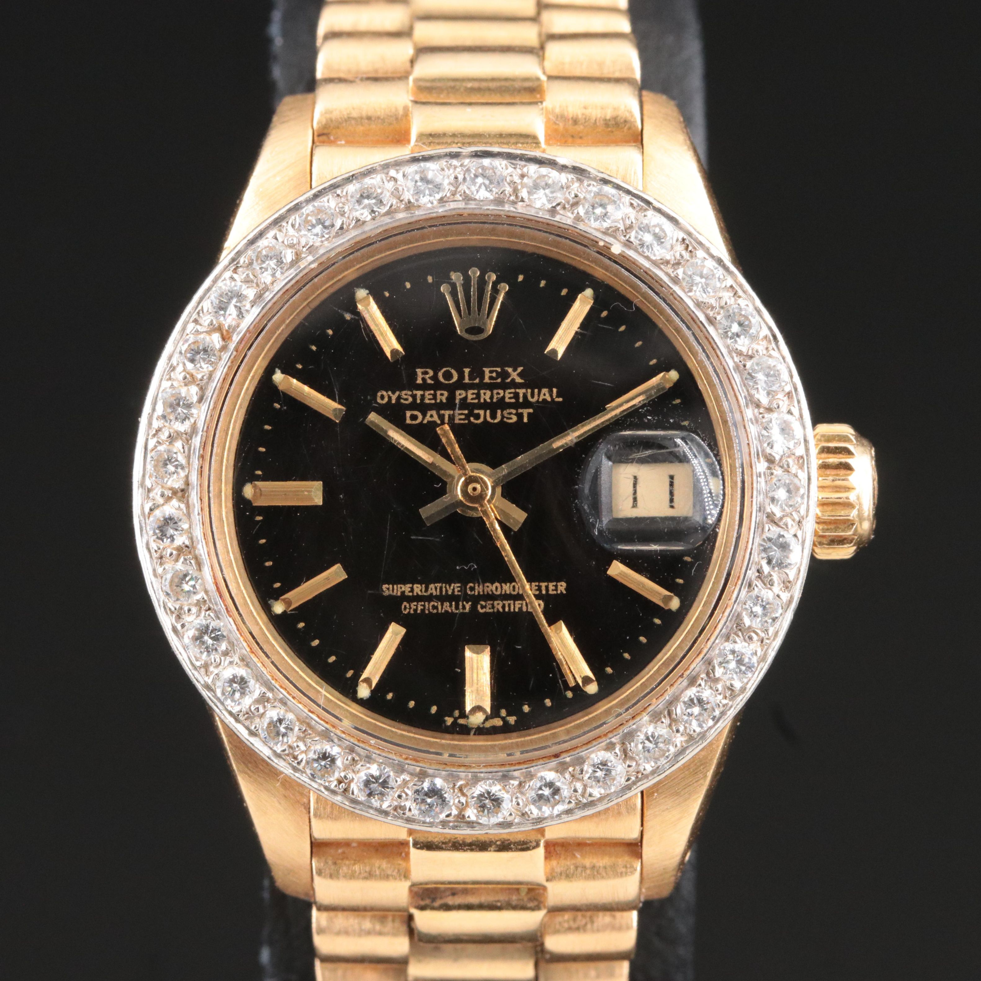 1979 Rolex Datejust Custom Diamond Bezel Watch