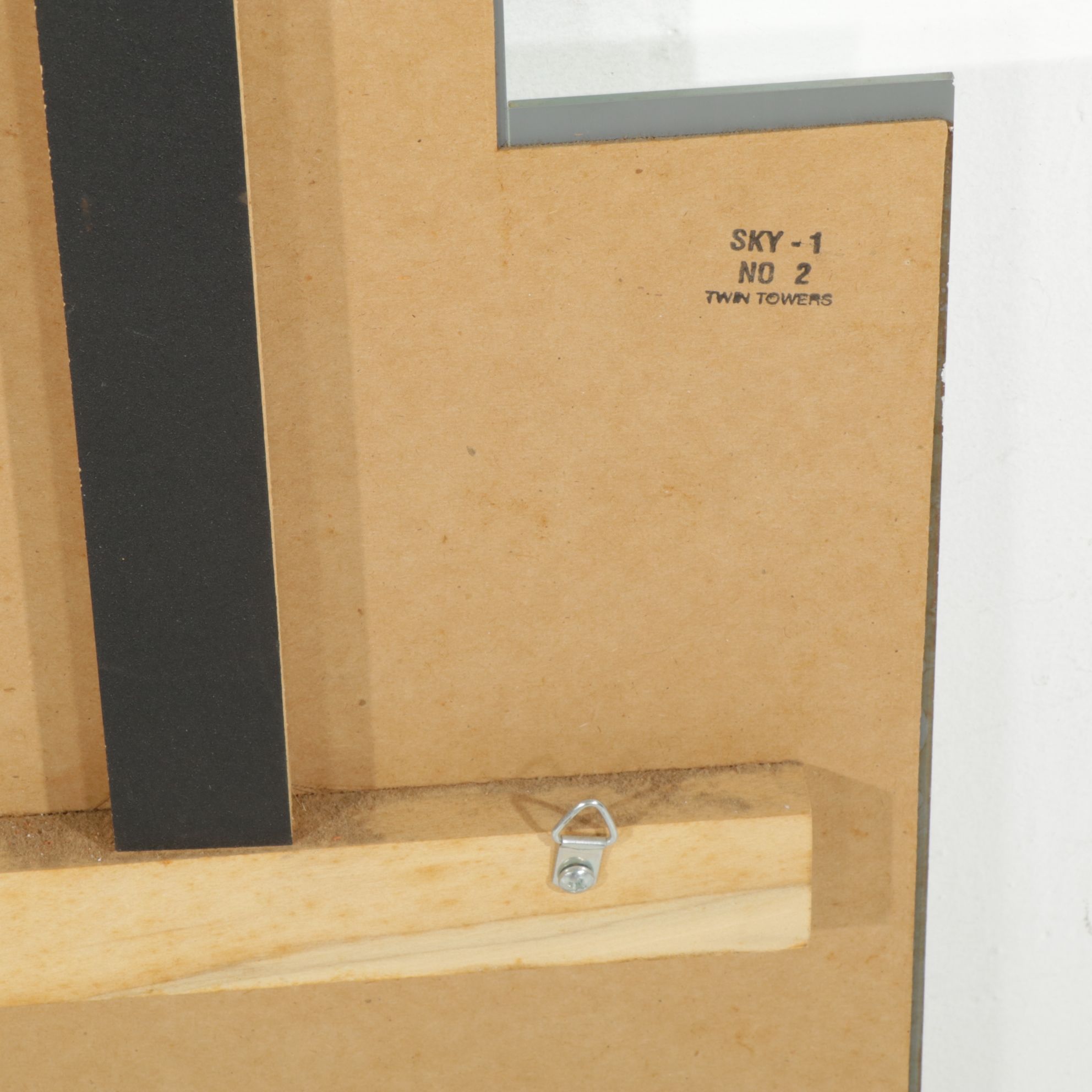 Two Urban Skyline Style Mirrored Wall Hanging Decorations