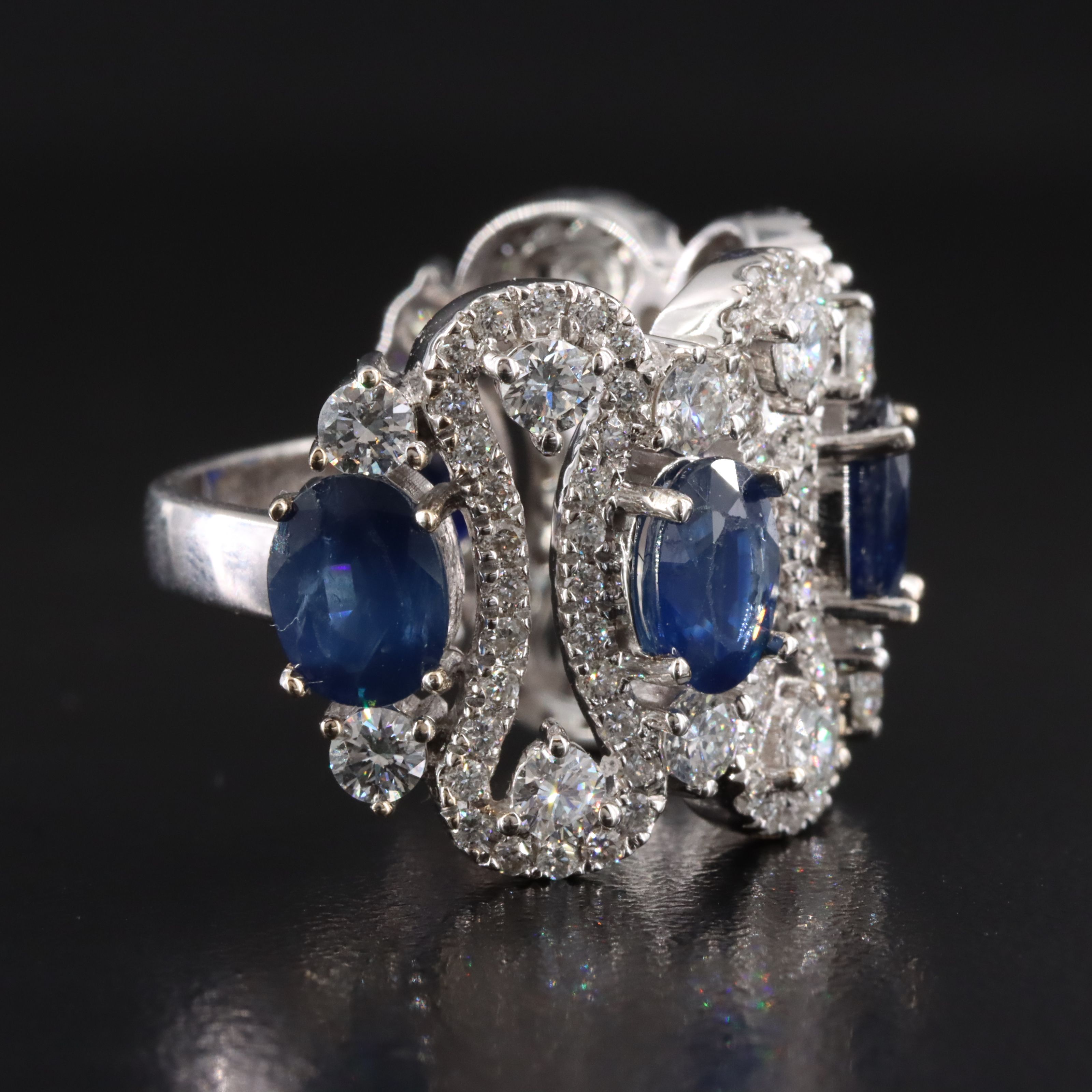 14K Sapphire and 2.34 CTW Diamond Ring