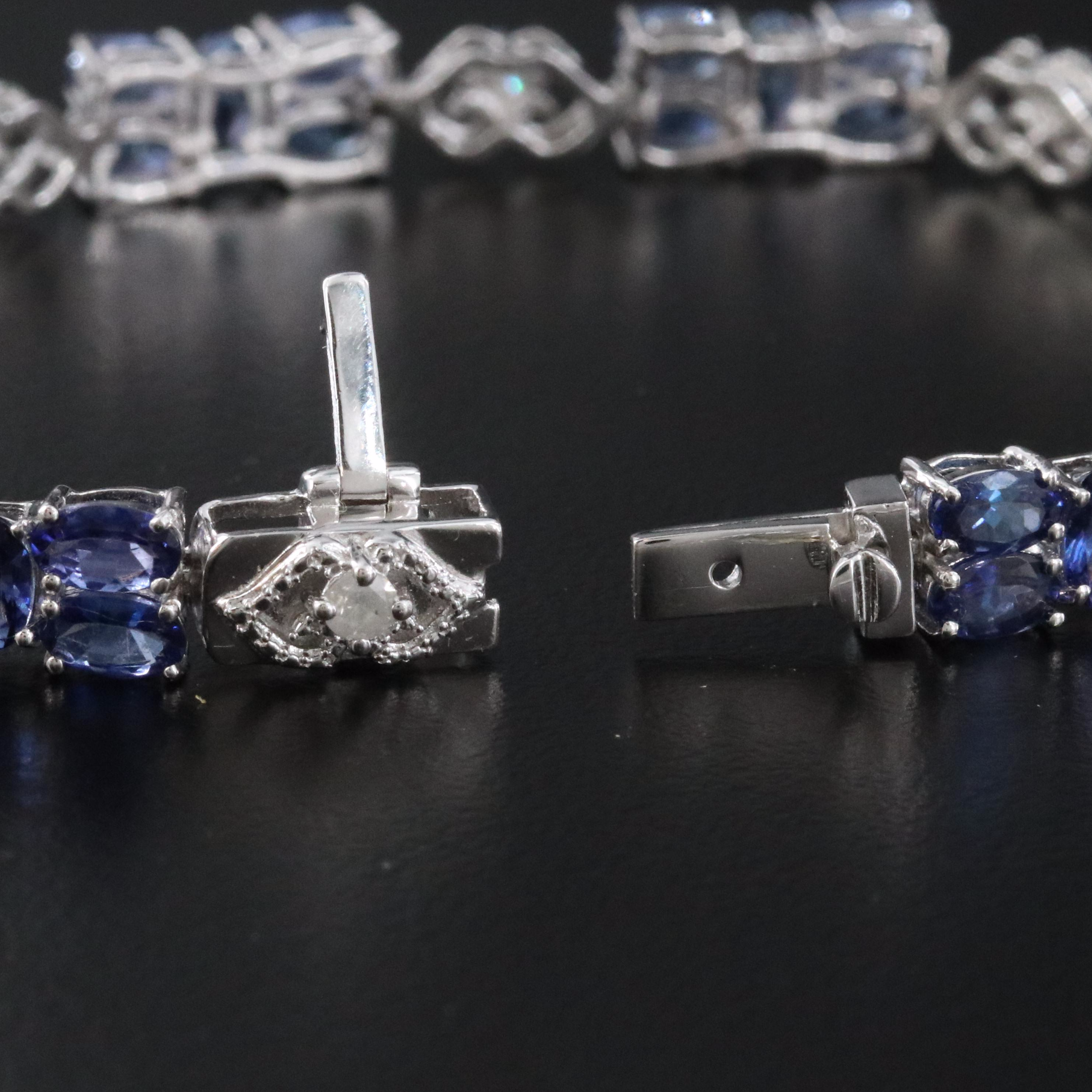 Oscar Friedman Sterling Tanzanite and Diamond Bracelet