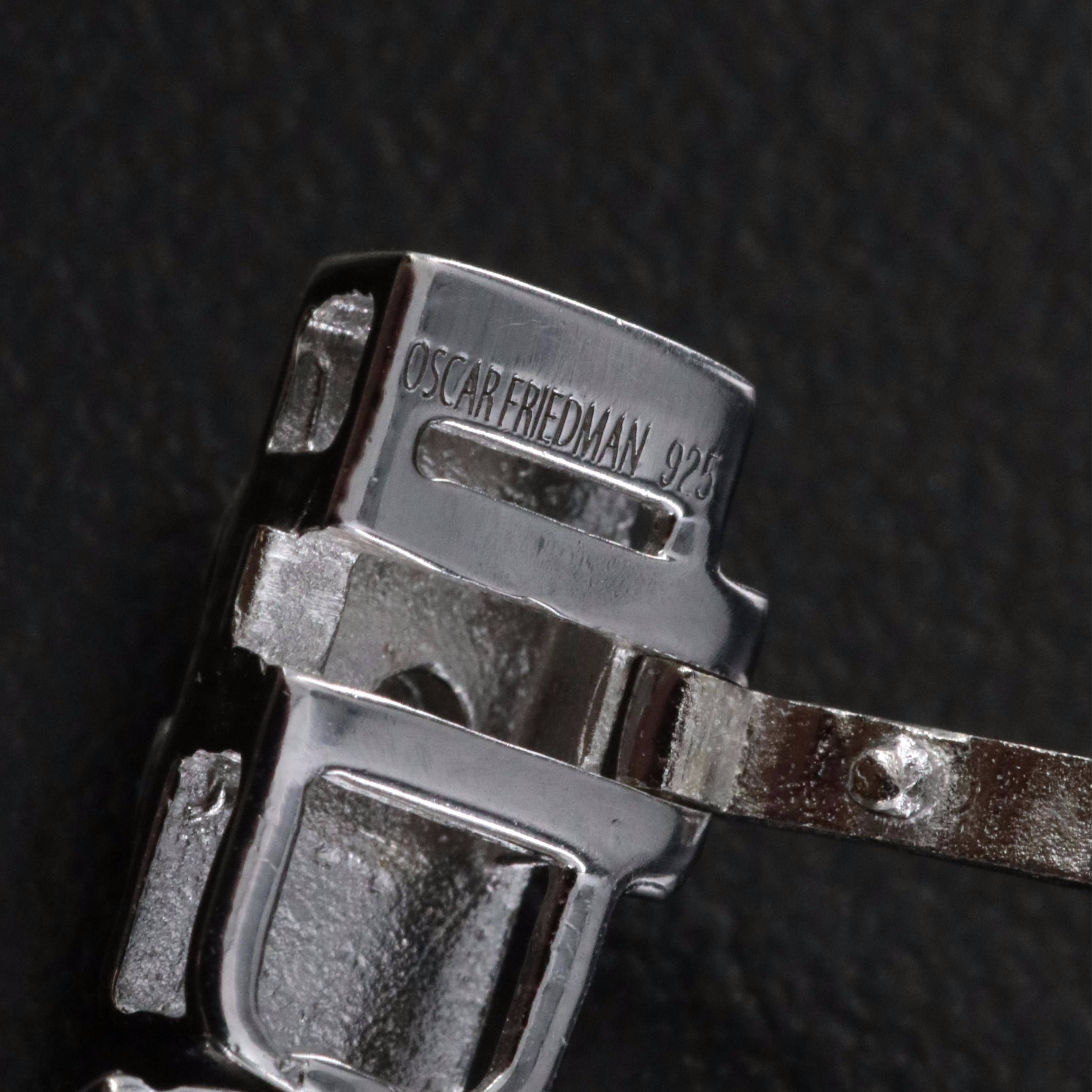 Oscar Friedman Sterling Tanzanite and Diamond Bracelet