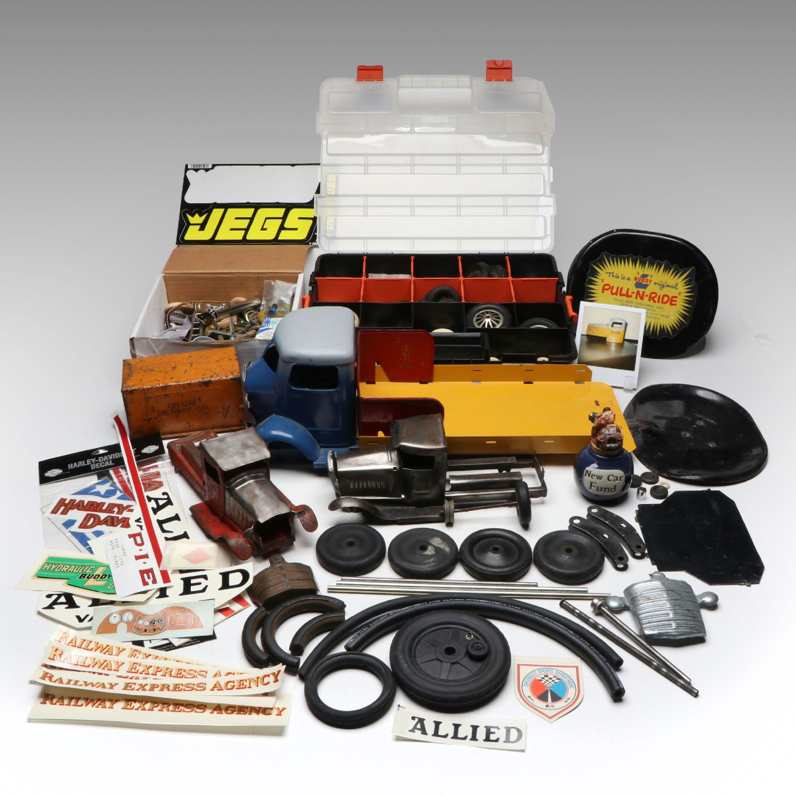 Structo Studebaker Construction Truck Frame with Other Diecast Model Car Parts