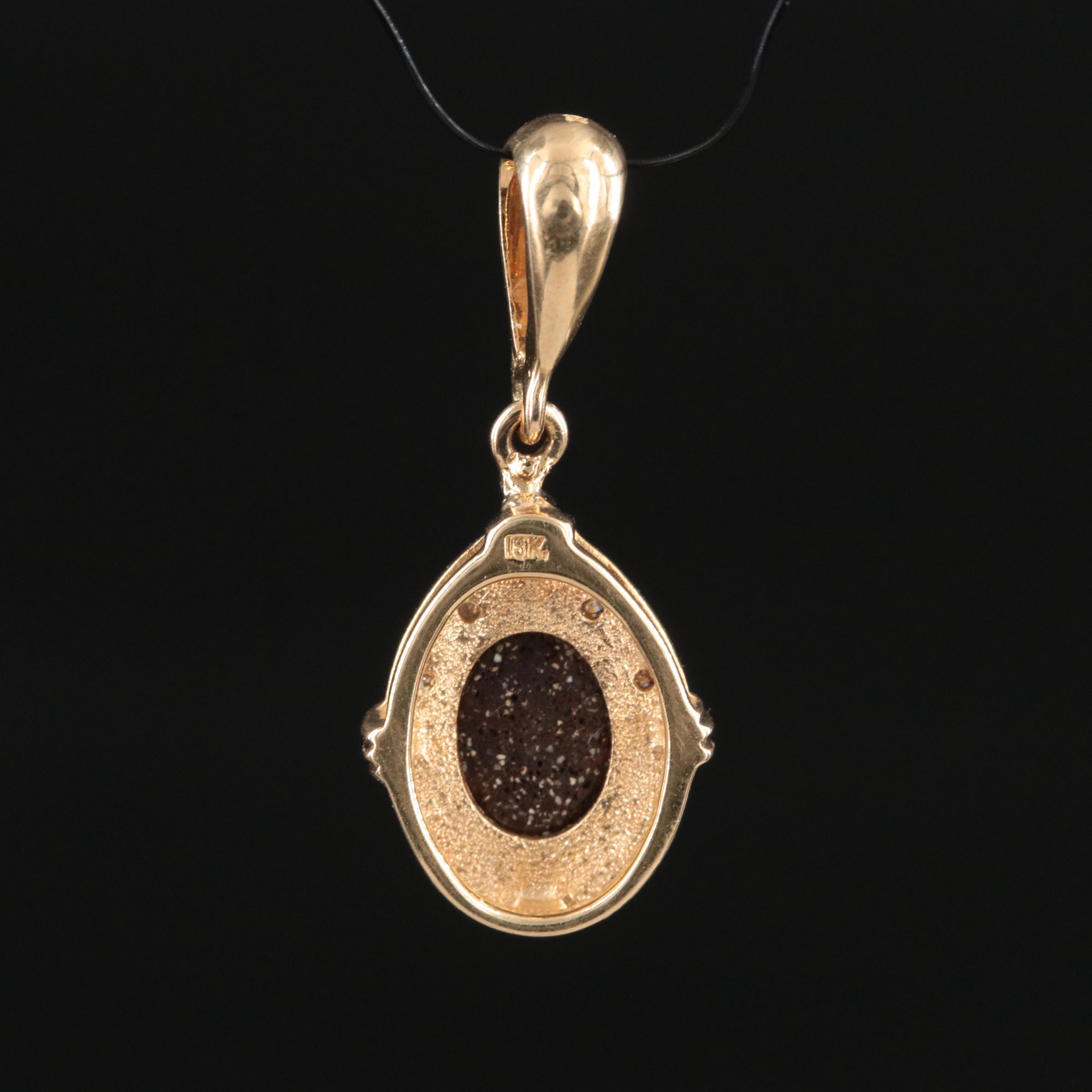 18K Boulder Opal and Diamond Pendant
