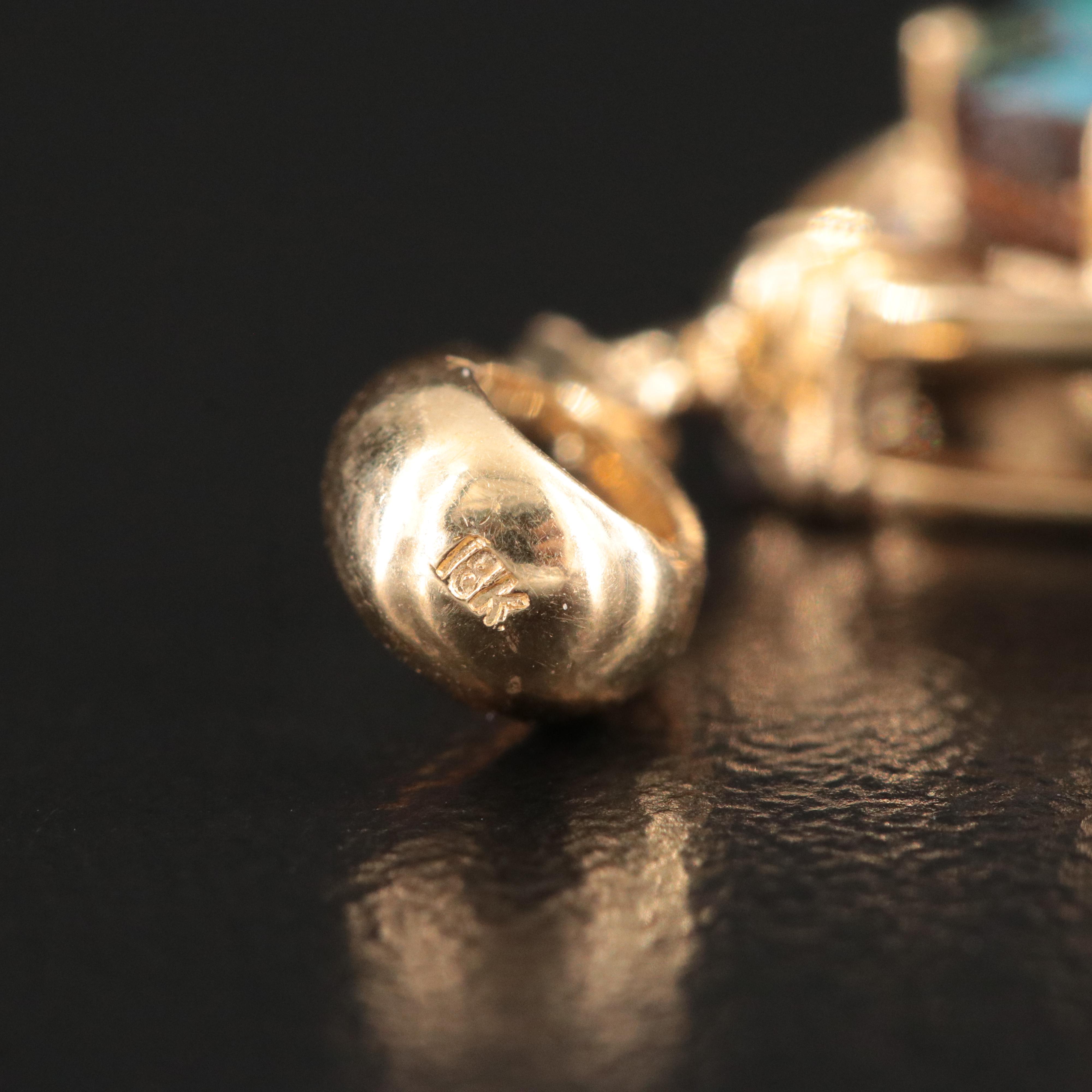 18K Boulder Opal and Diamond Pendant