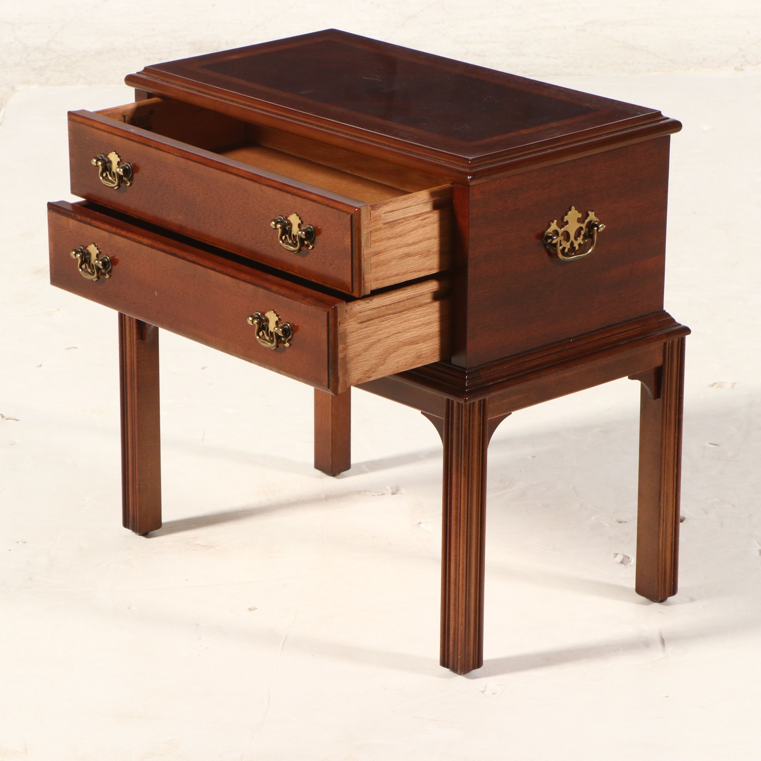 Lane Furniture Mahogany Campaign Style Side Table