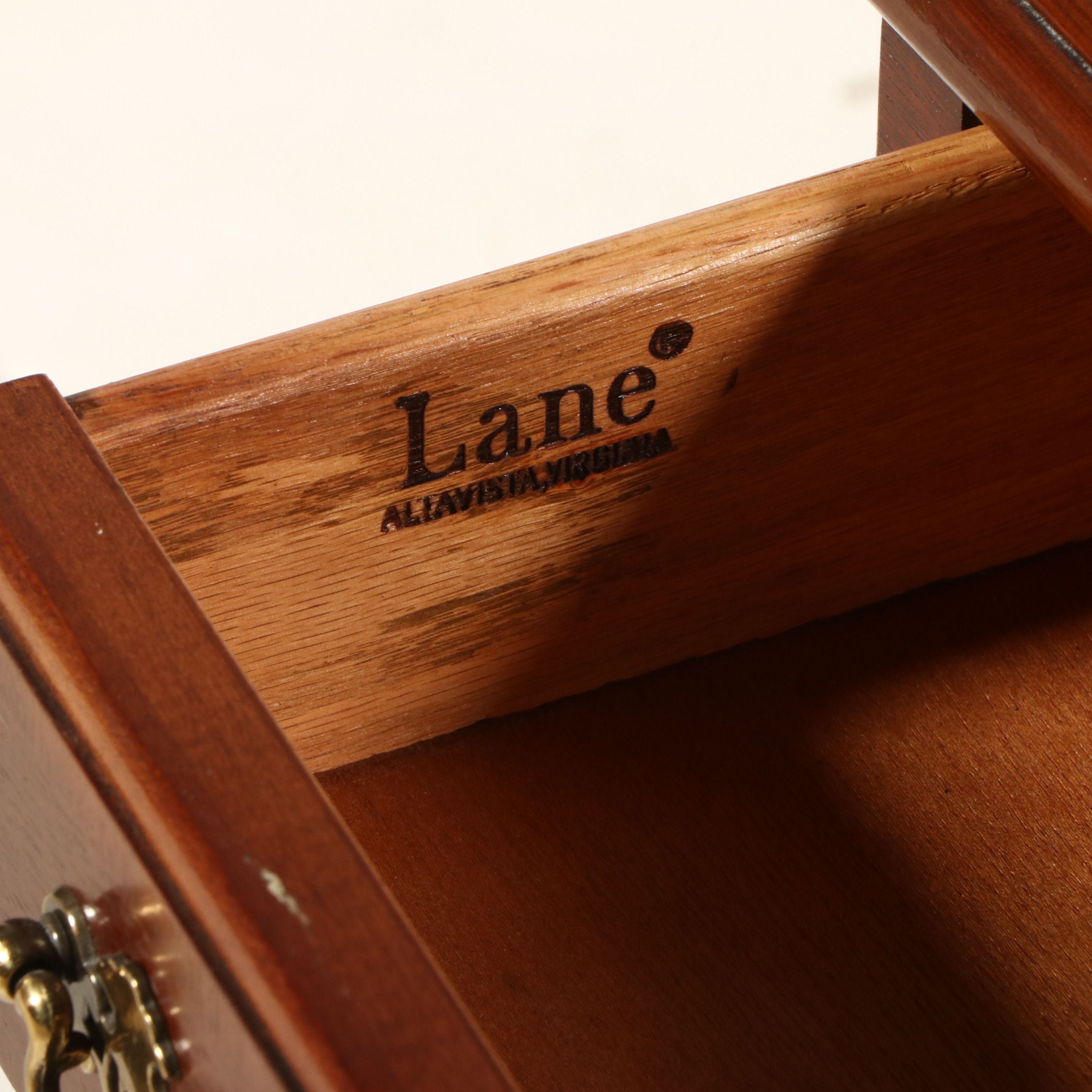 Lane Furniture Mahogany Campaign Style Side Table