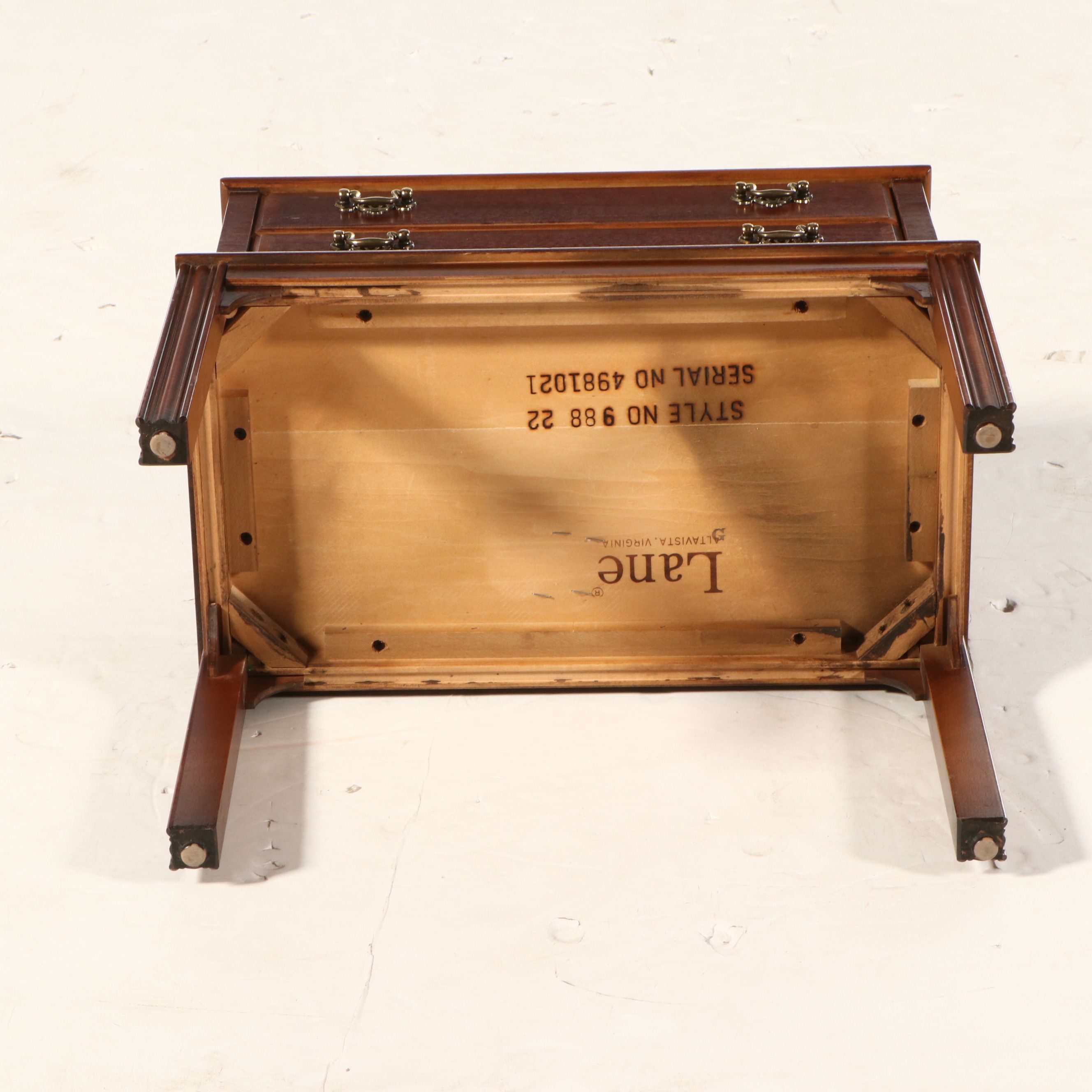 Lane Furniture Mahogany Campaign Style Side Table