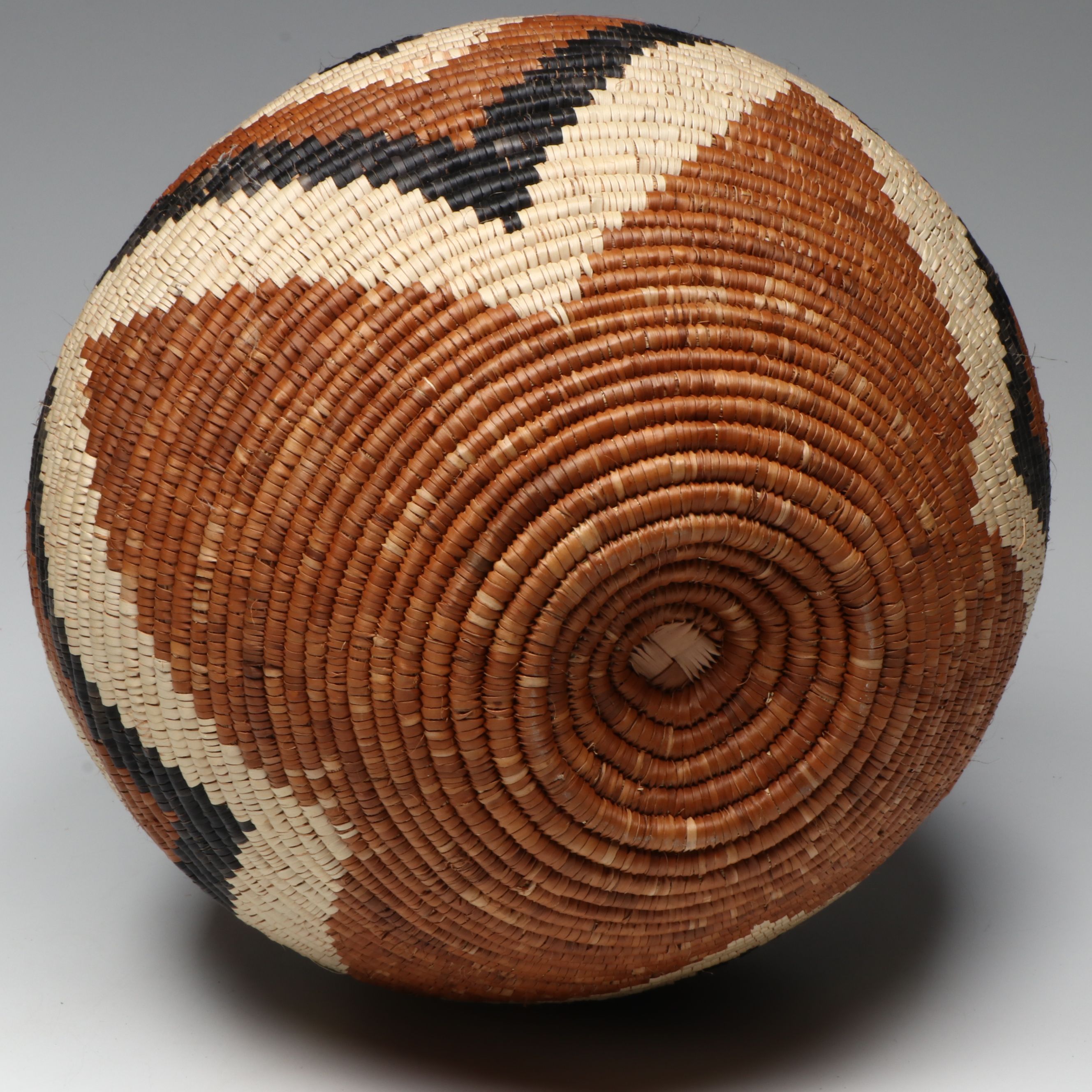 Zulu Ilala Palm and Natural Dye Lidded Basket