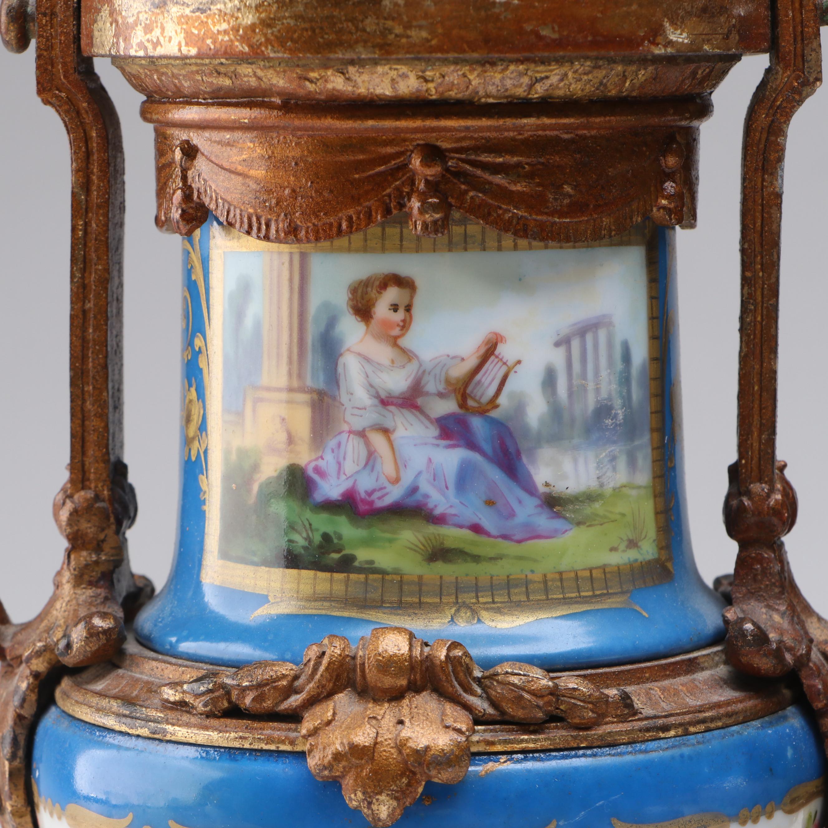 French Neoclassical Sèvres Style Garniture Urns
