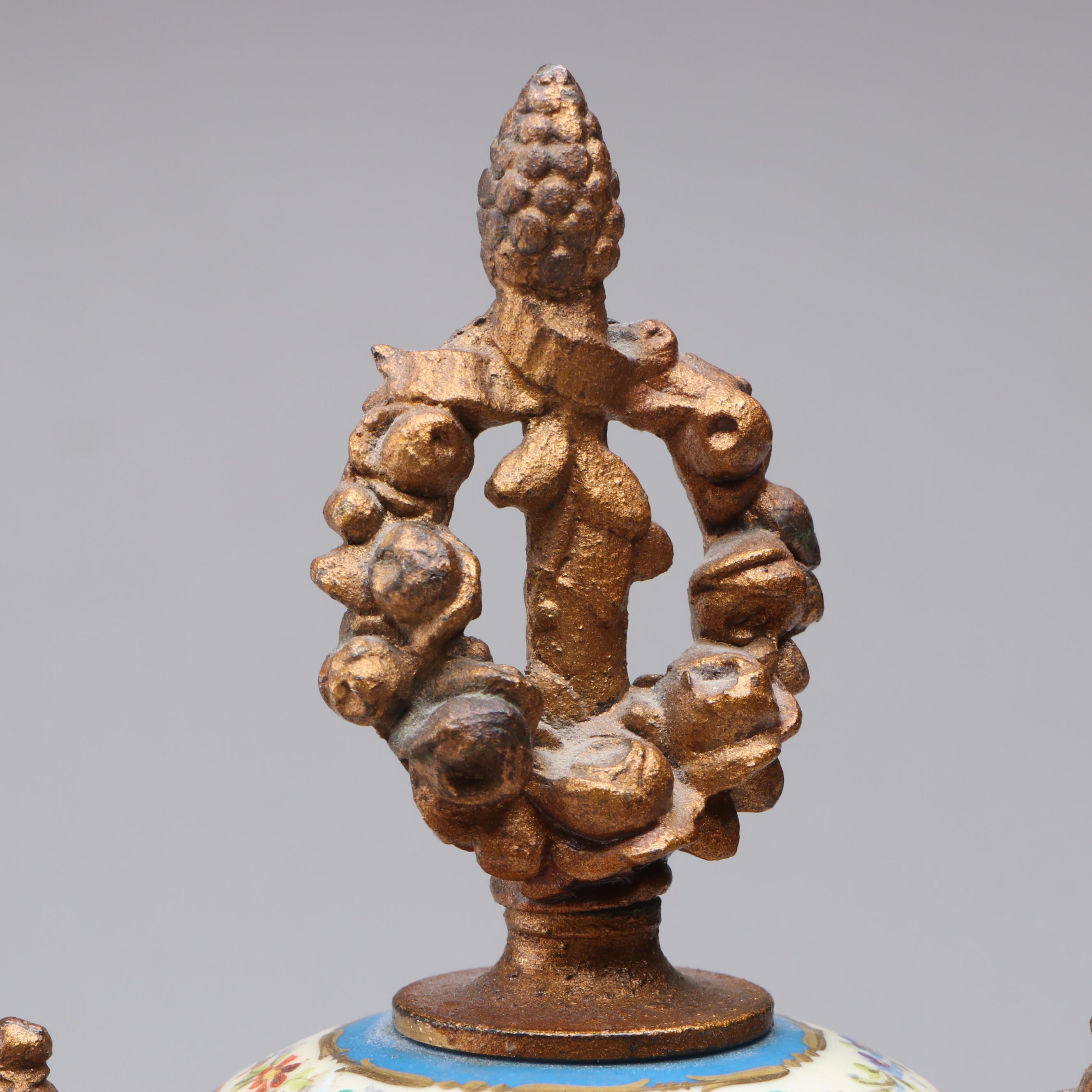 French Neoclassical Sèvres Style Garniture Urns