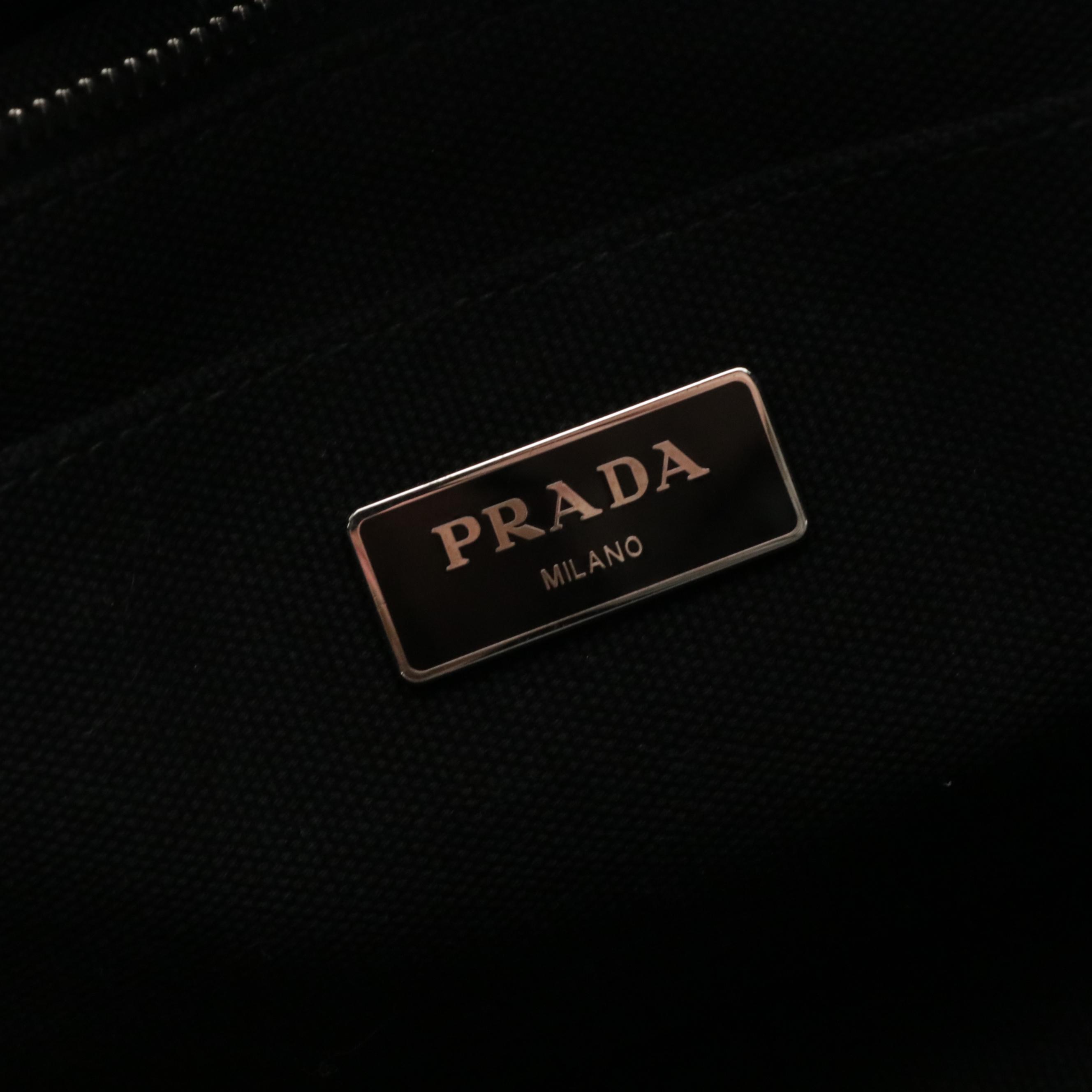 Prada Logo Two-Way Tote B2642B in Canapa Camouflage Canvas
