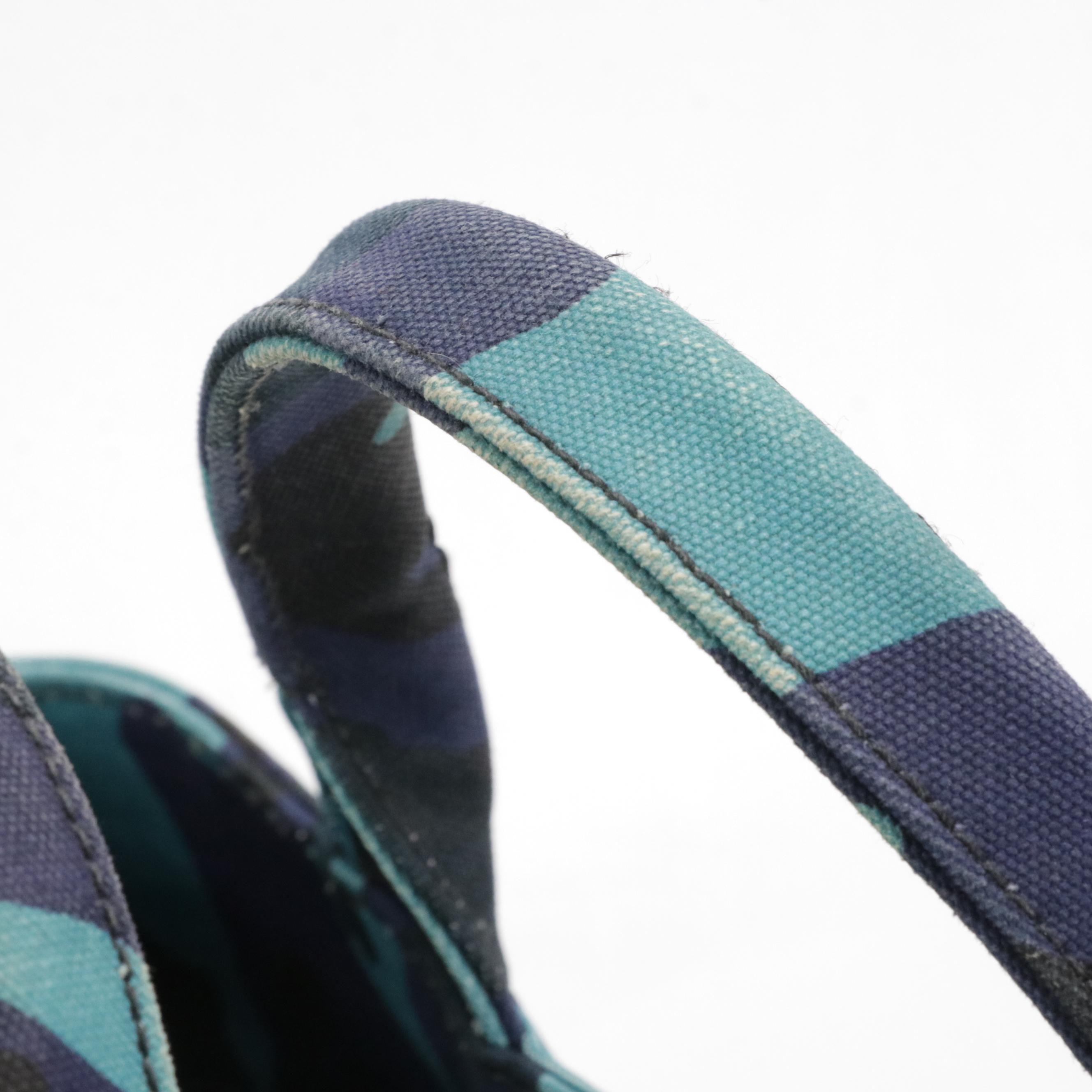 Prada Logo Two-Way Tote B2642B in Canapa Camouflage Canvas