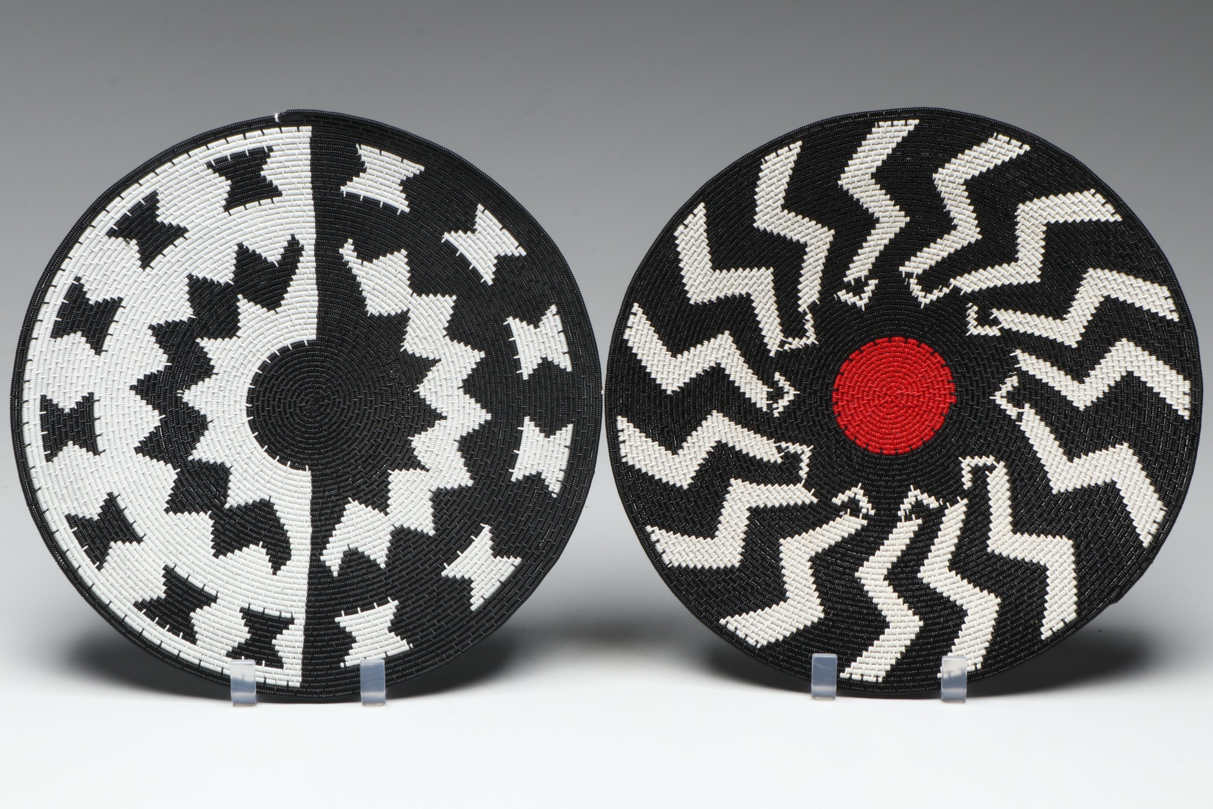 South African Zulu Artisan Crafted Round Telephone Wire Baskets