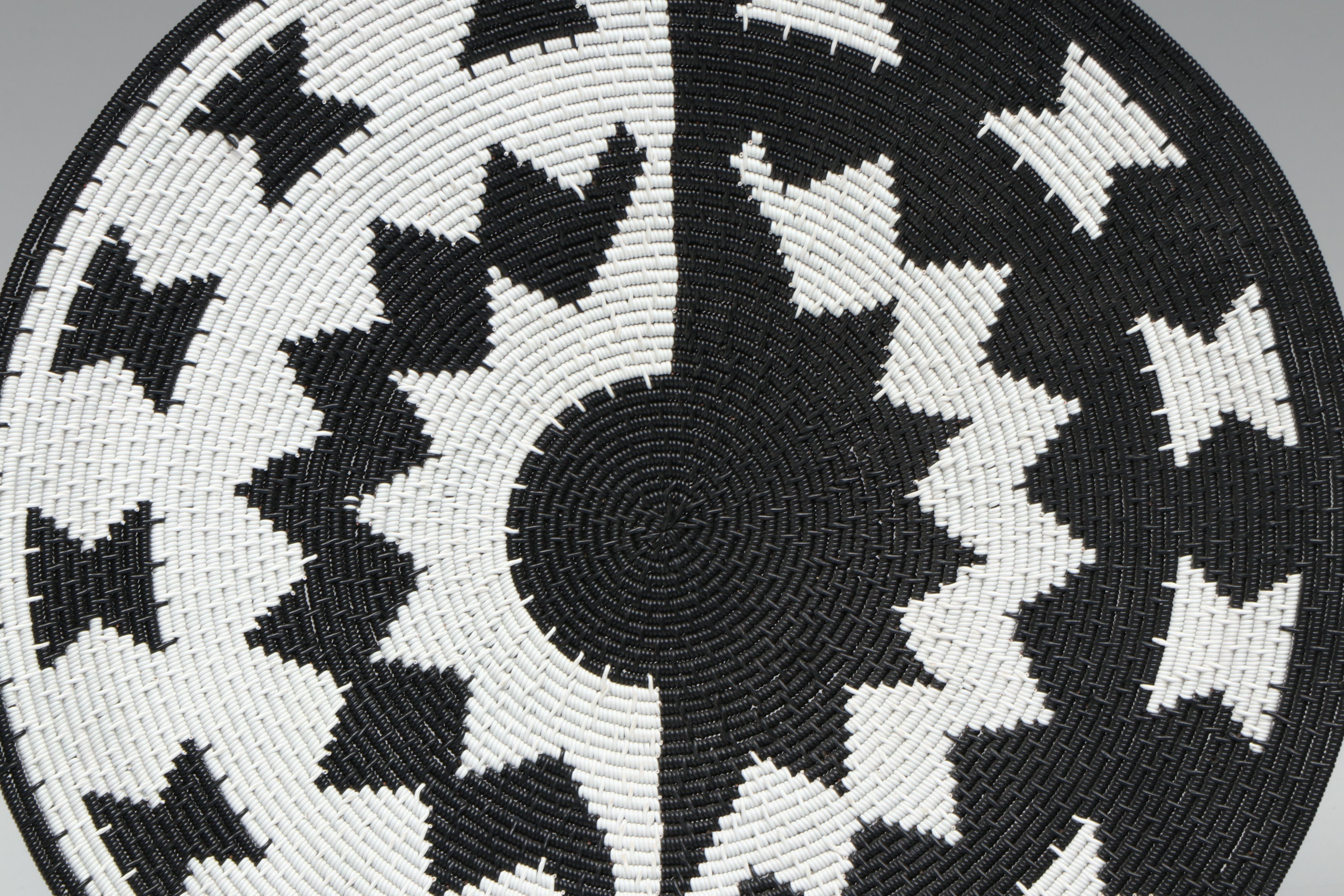 South African Zulu Artisan Crafted Round Telephone Wire Baskets