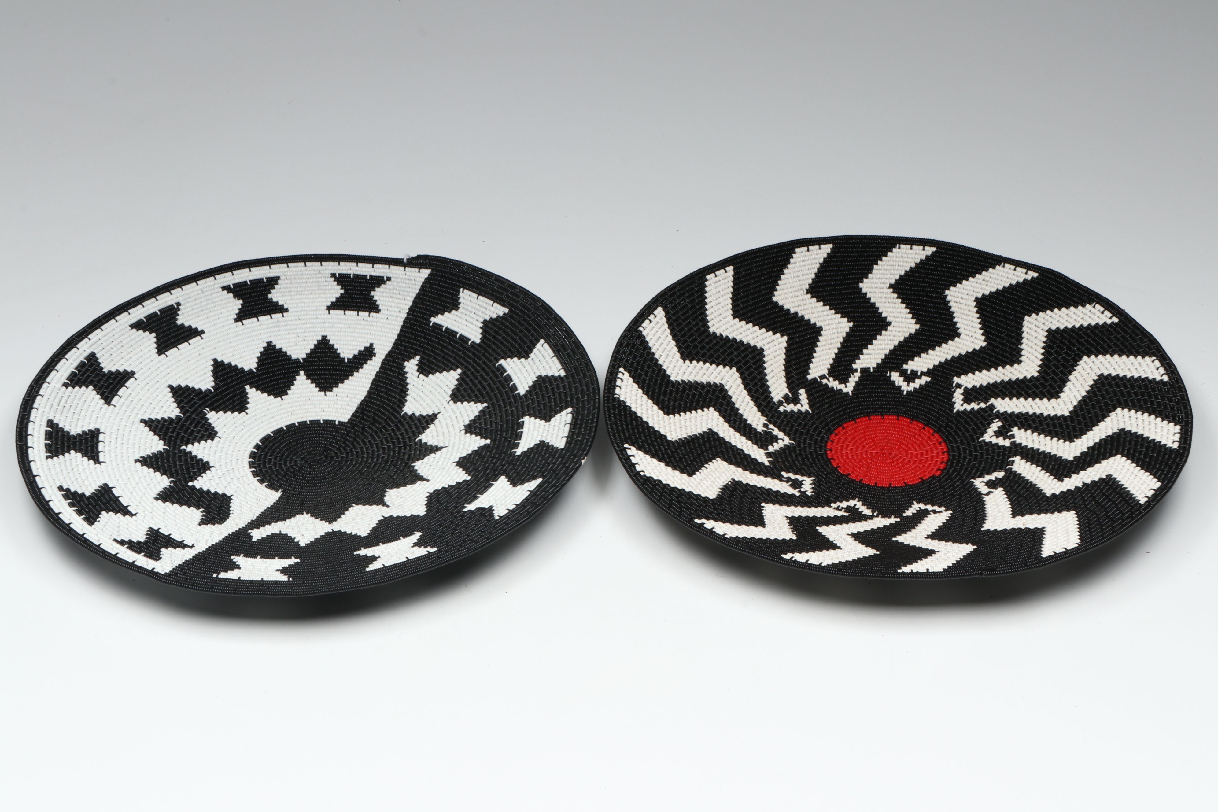 South African Zulu Artisan Crafted Round Telephone Wire Baskets