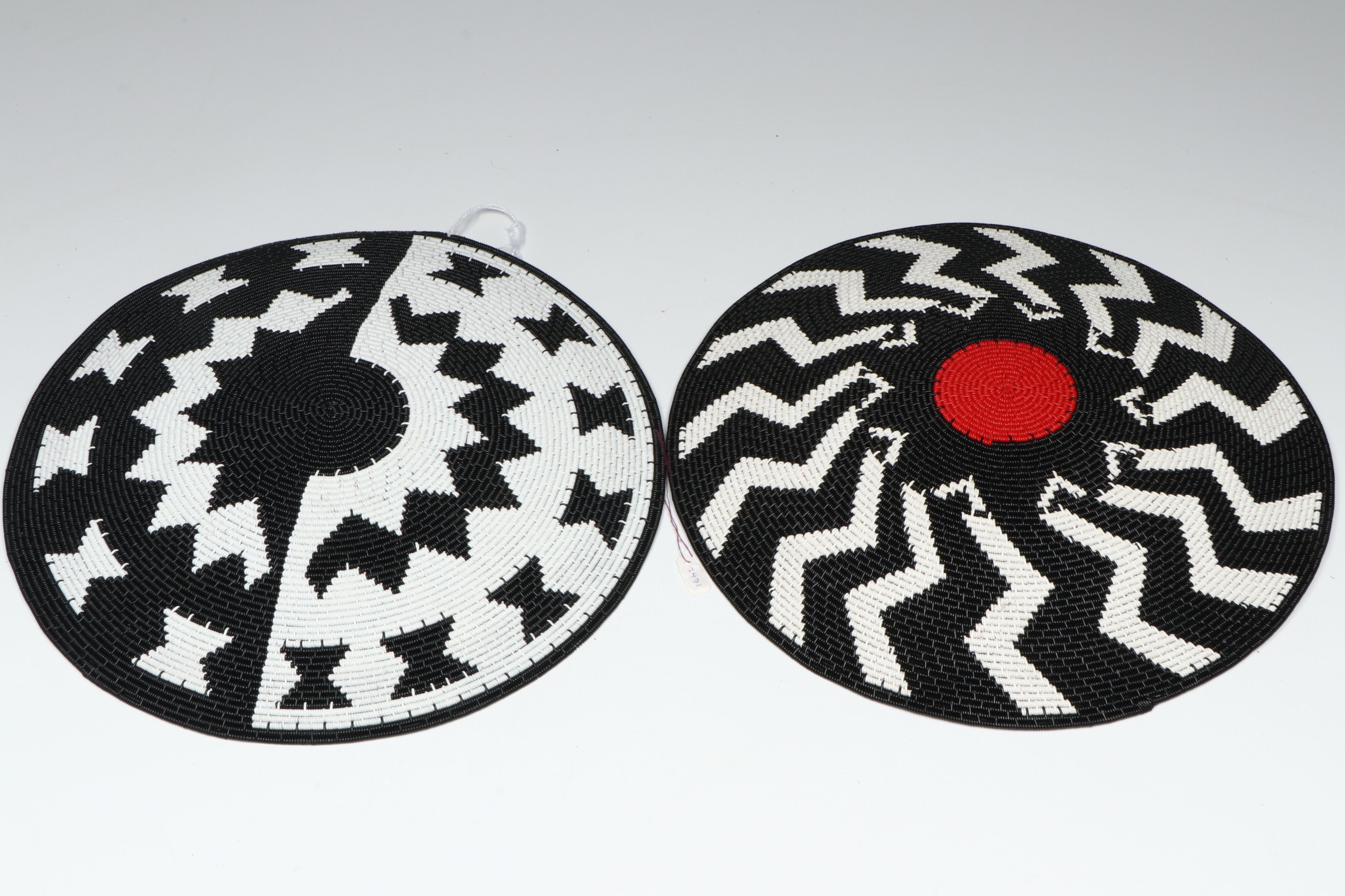 South African Zulu Artisan Crafted Round Telephone Wire Baskets