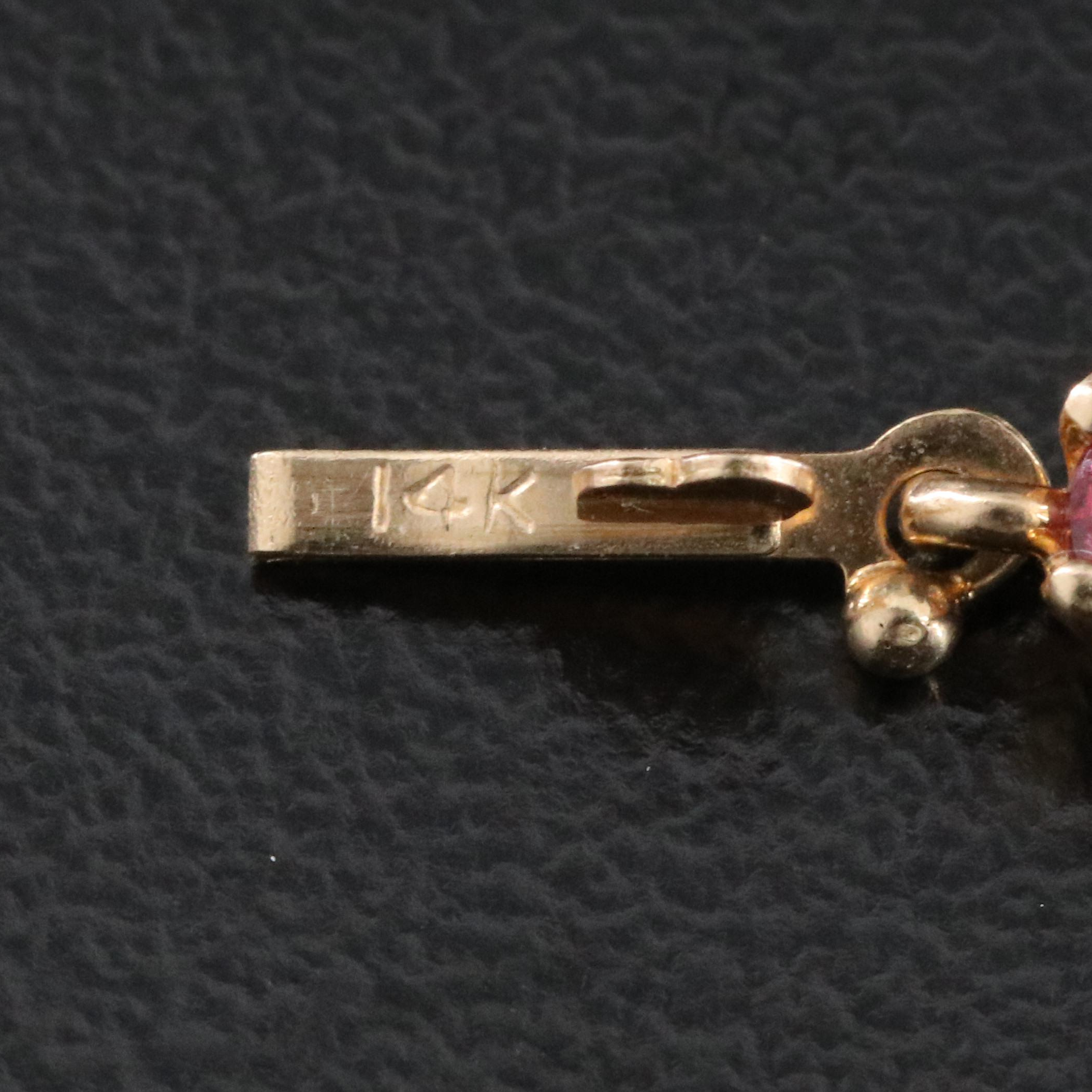 14K "I LOVE YOU" Diamond and Ruby Bracelet