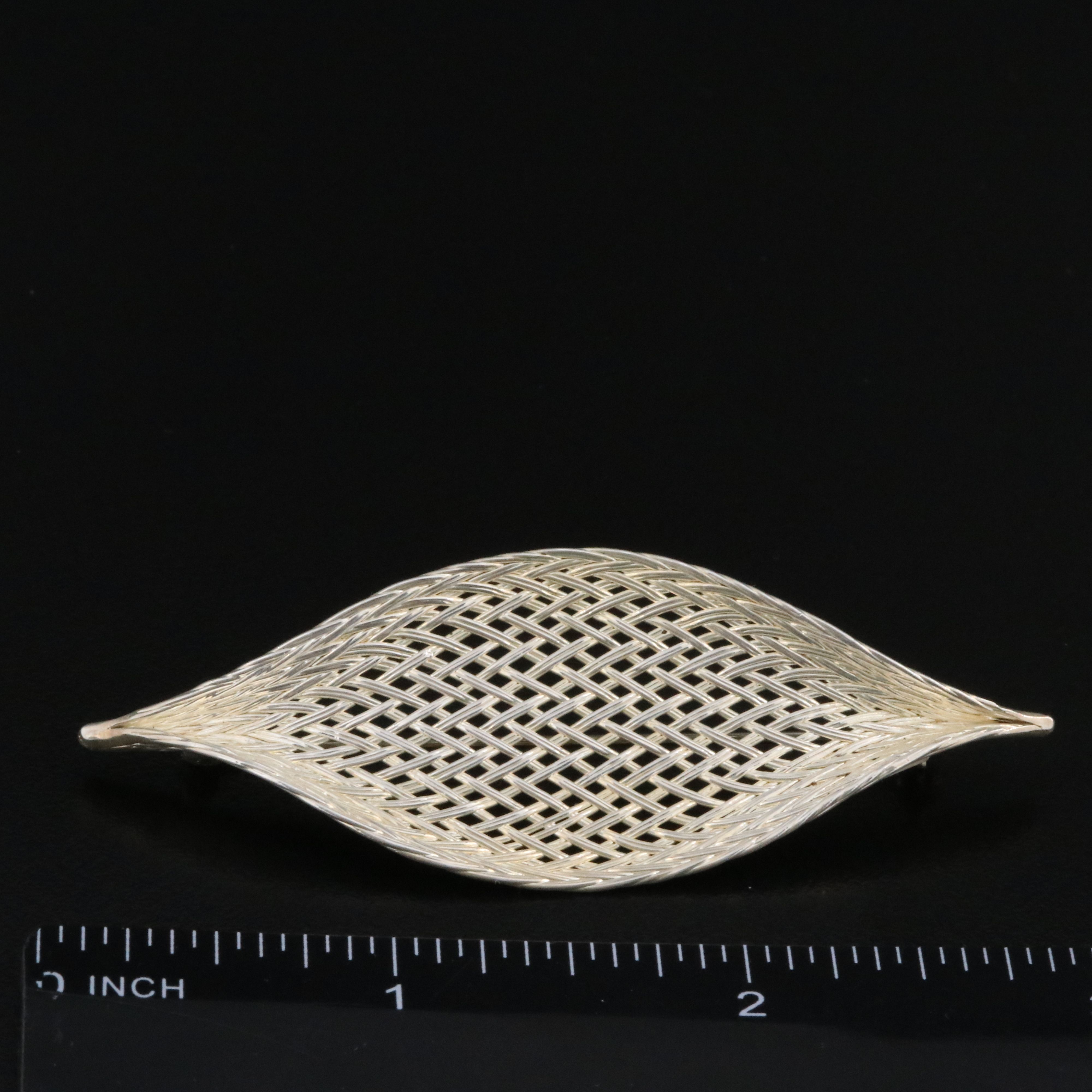 Tiffany & Co Sterling Woven Leaf Brooch