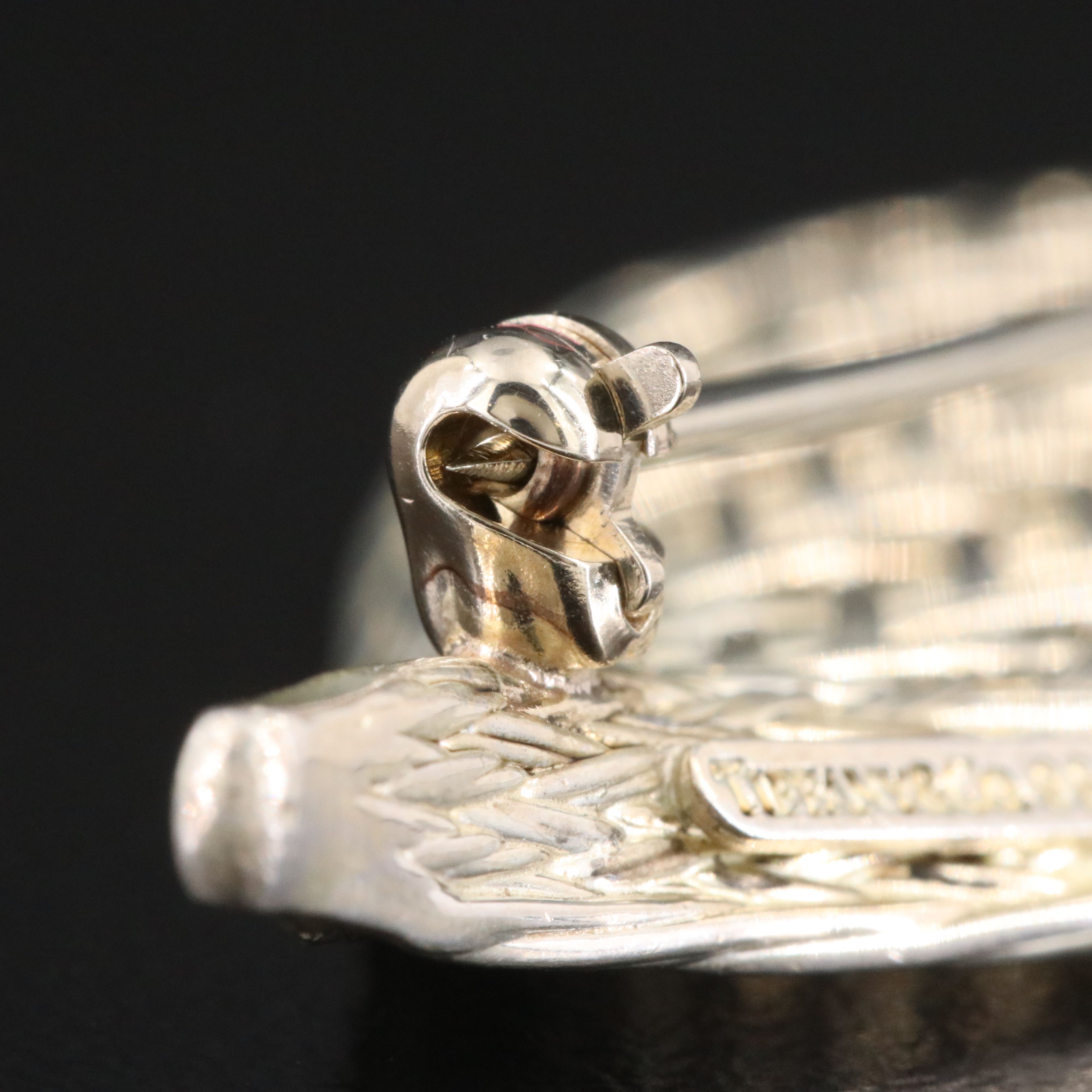 Tiffany & Co Sterling Woven Leaf Brooch
