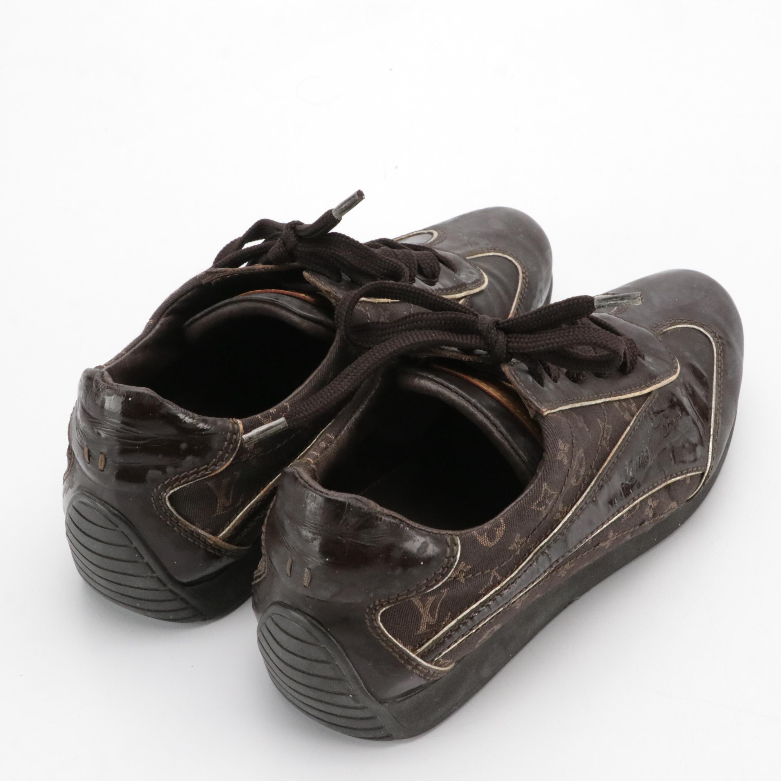 Louis Vuitton Monogram Canvas and Leather Lace-Up Sneakers