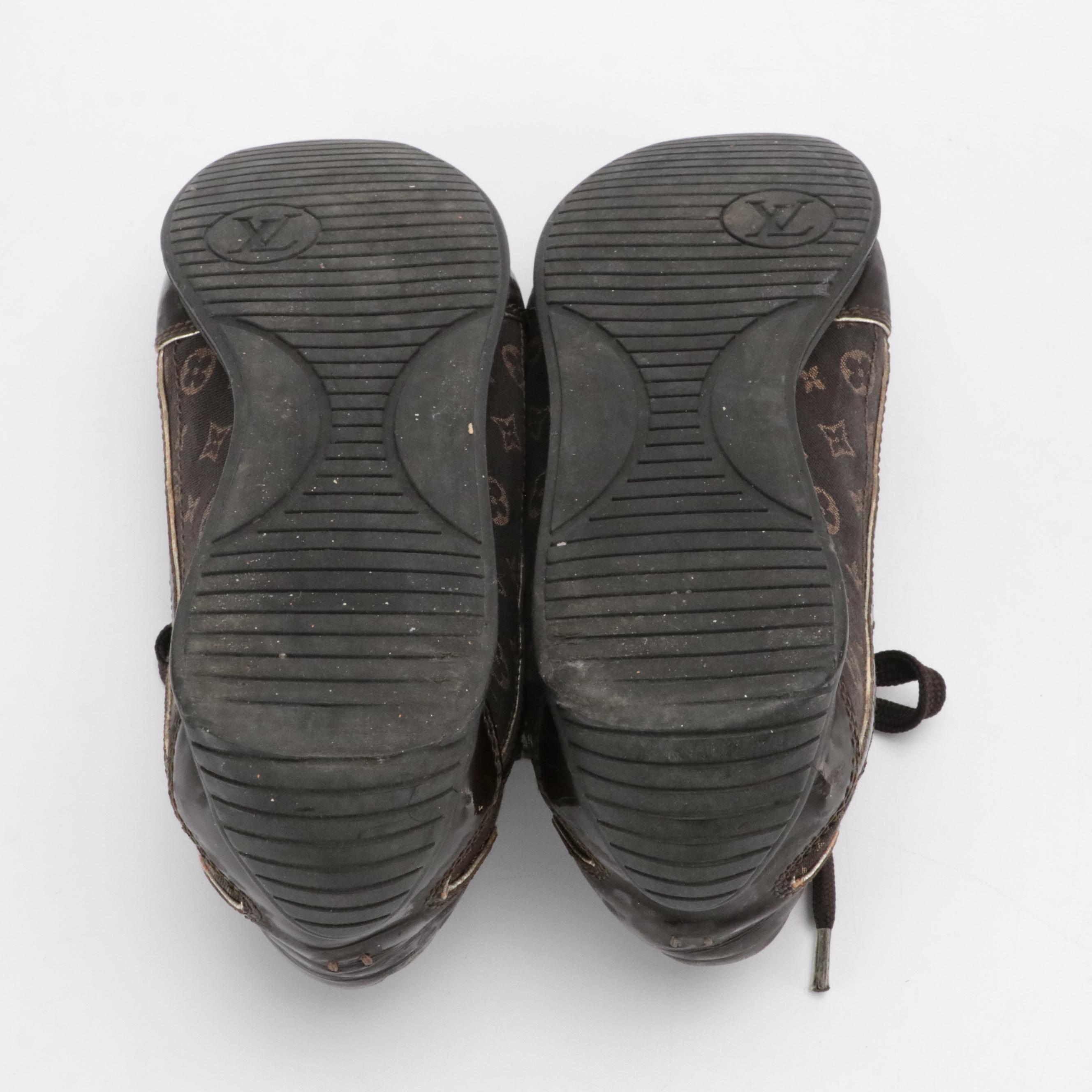 Louis Vuitton Monogram Canvas and Leather Lace-Up Sneakers