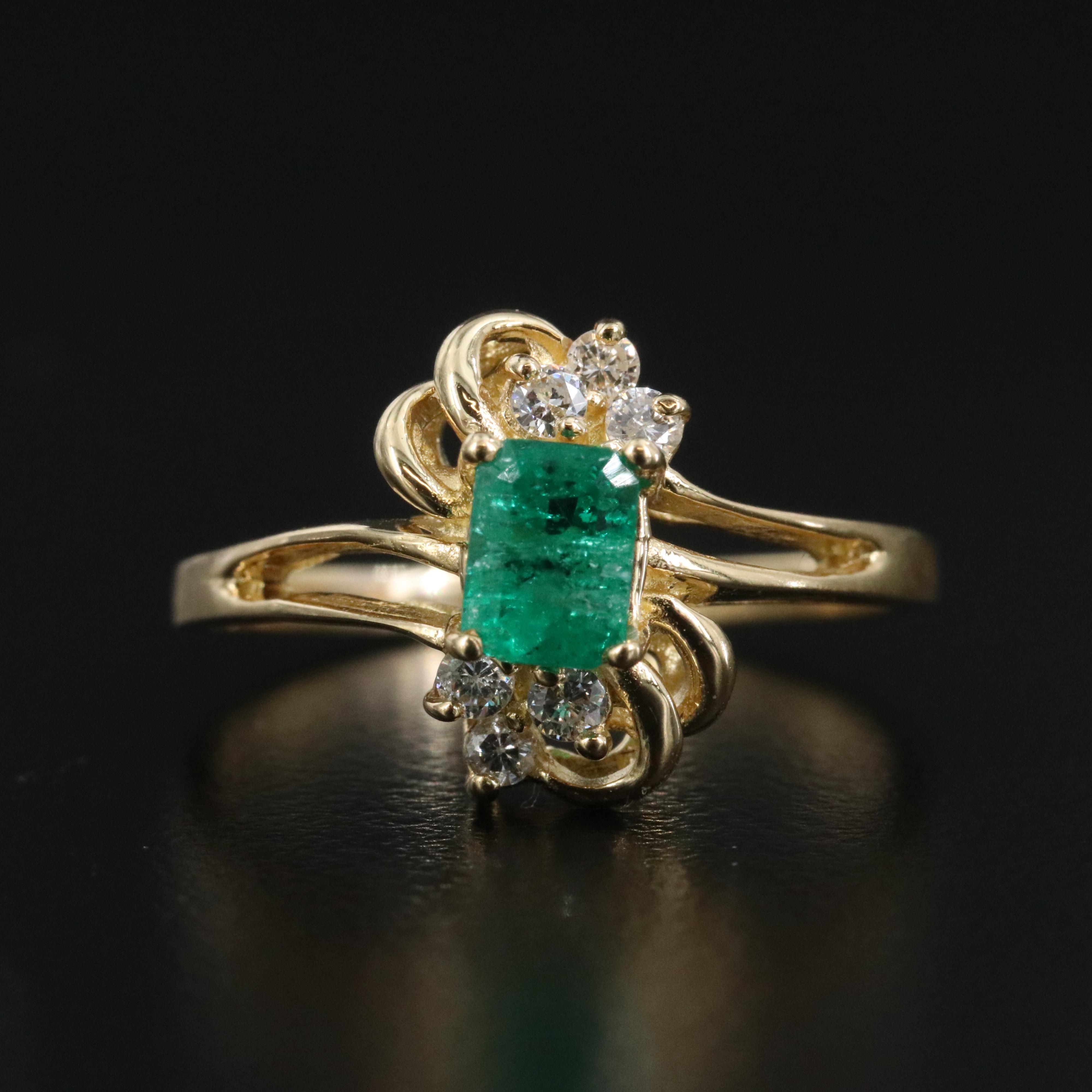18K Emerald and Diamond Ring