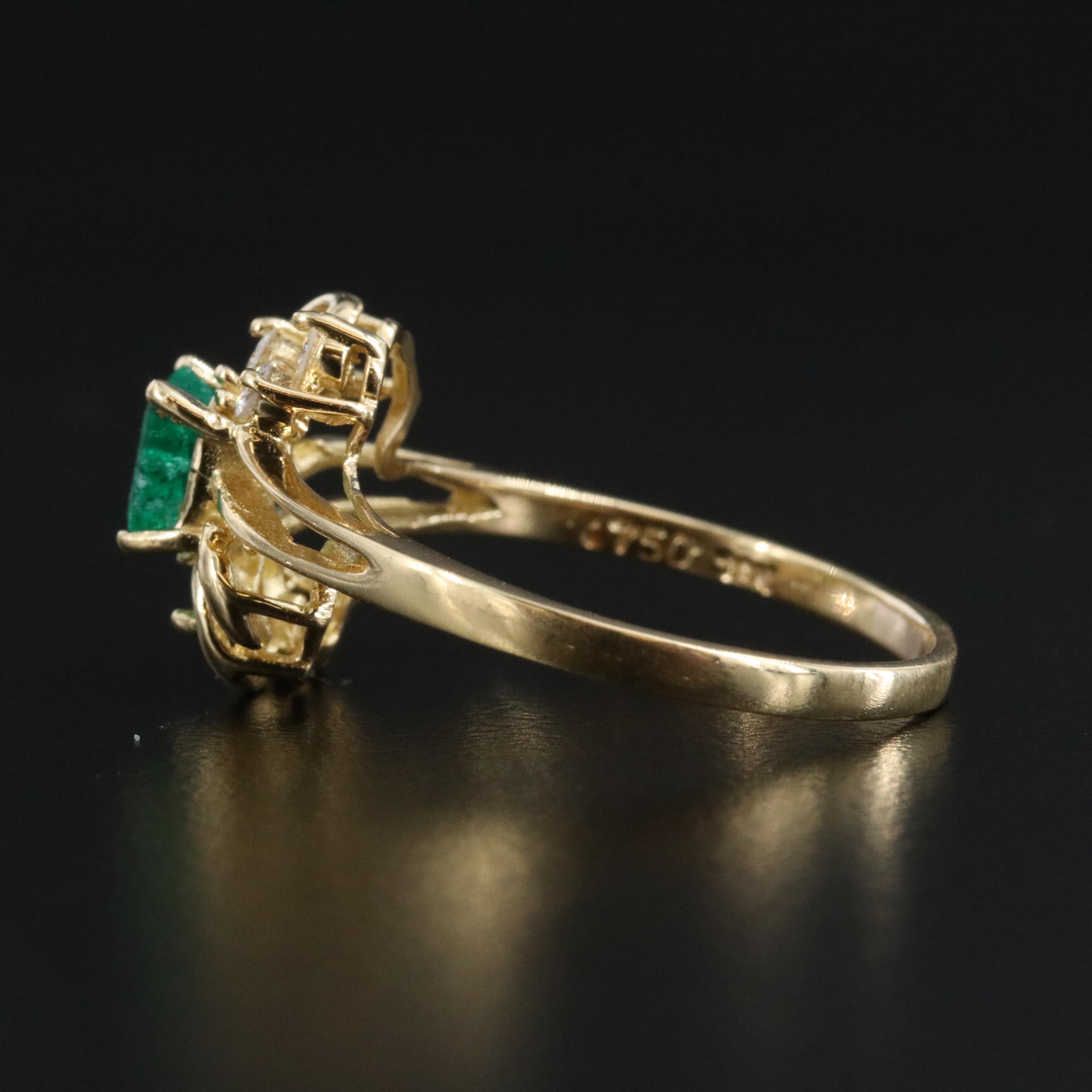 18K Emerald and Diamond Ring