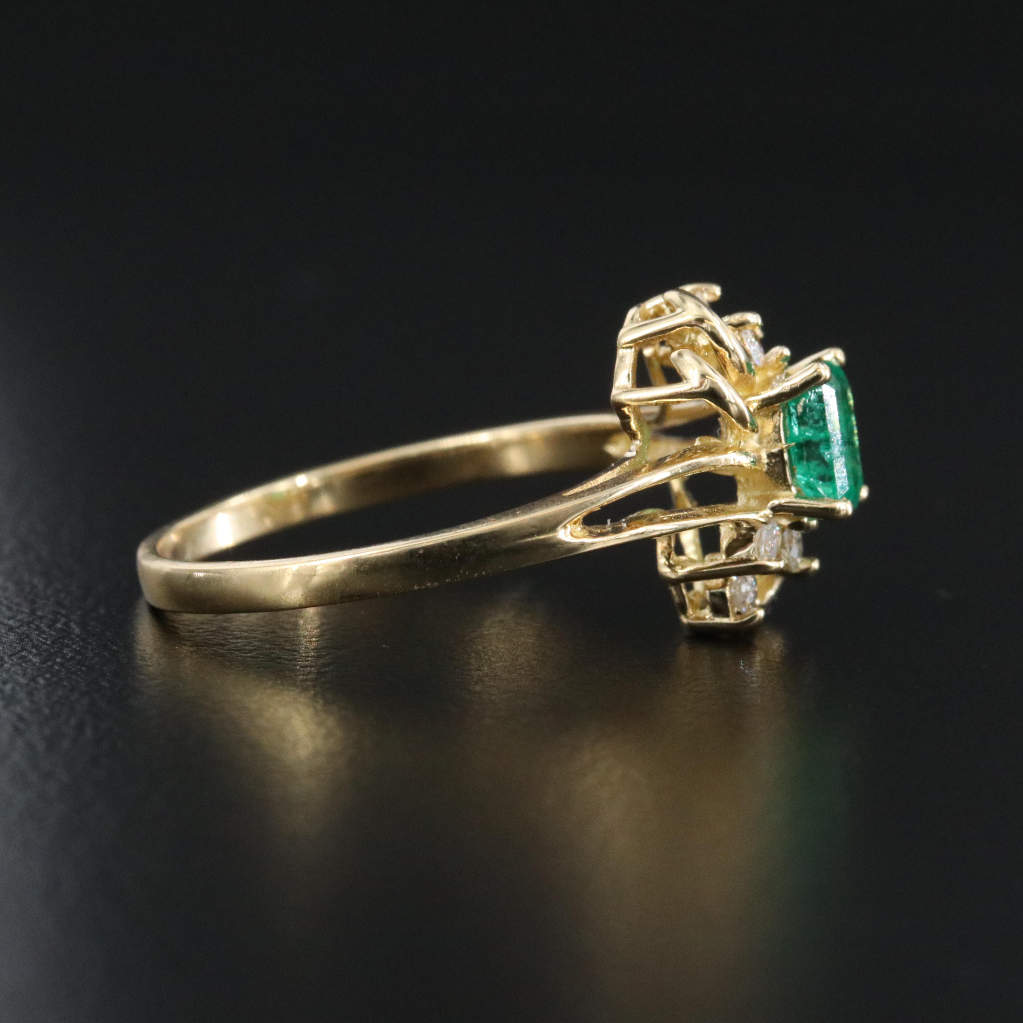 18K Emerald and Diamond Ring