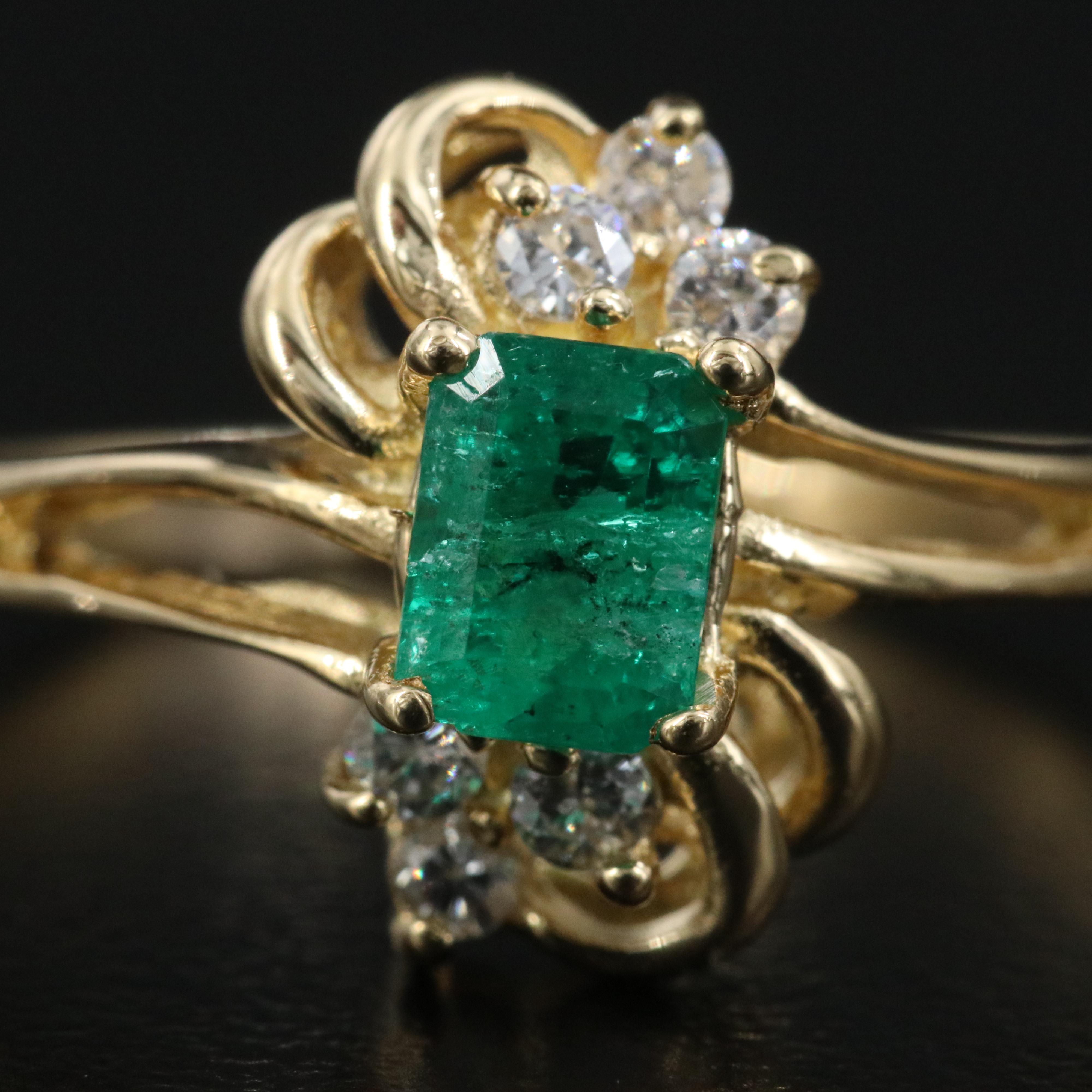 18K Emerald and Diamond Ring