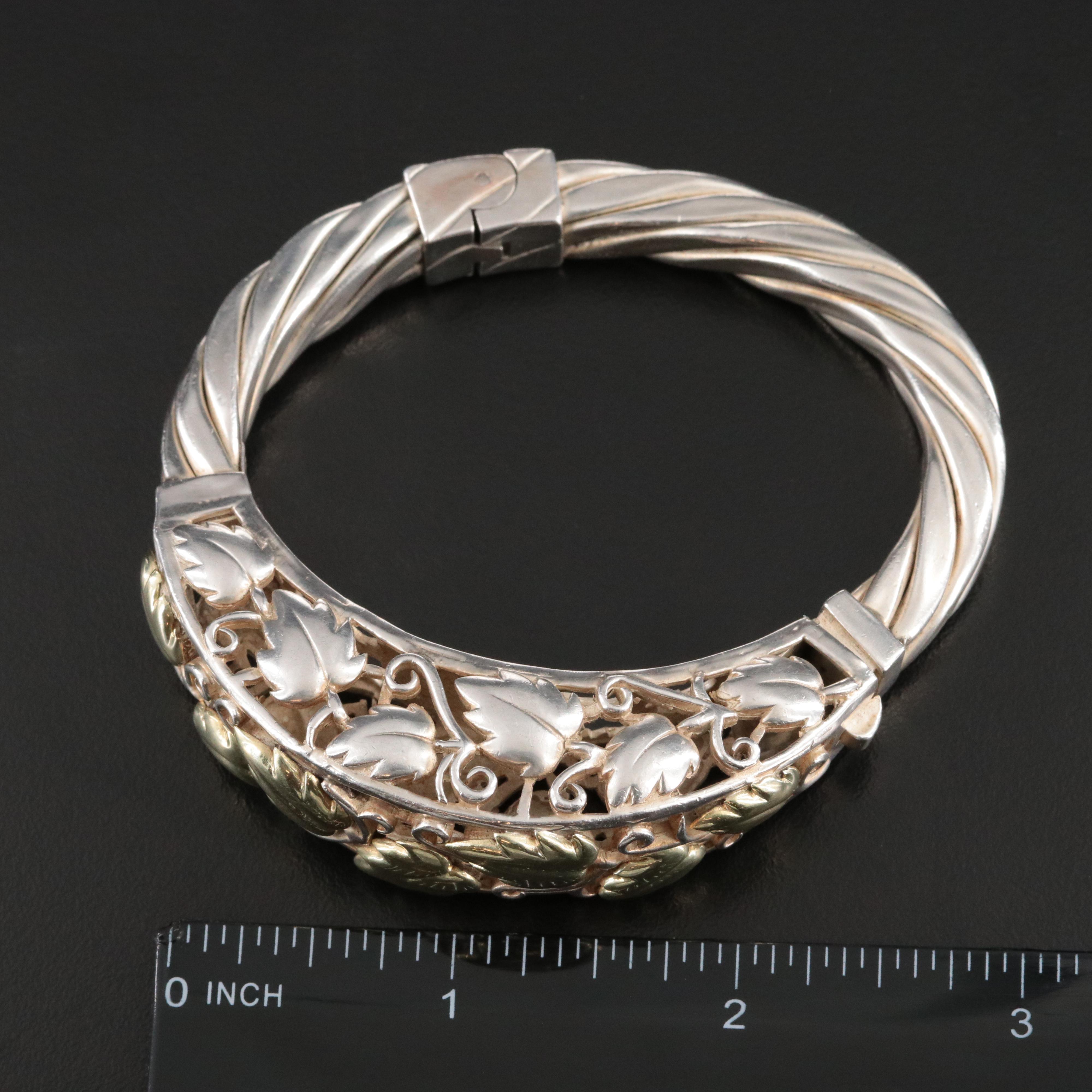 Lanfeld Sterling Ivy Bangle with 14K Accents