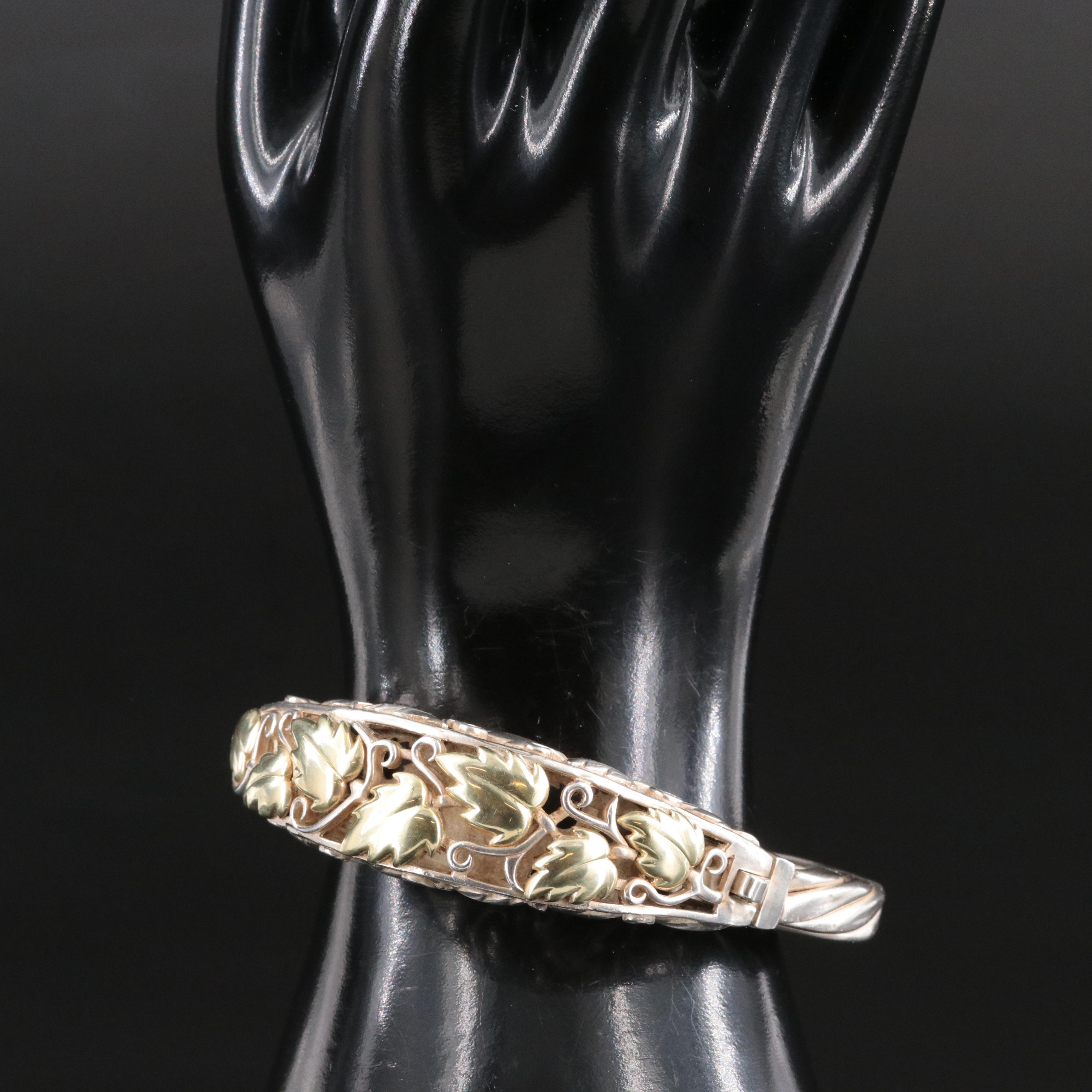Lanfeld Sterling Ivy Bangle with 14K Accents