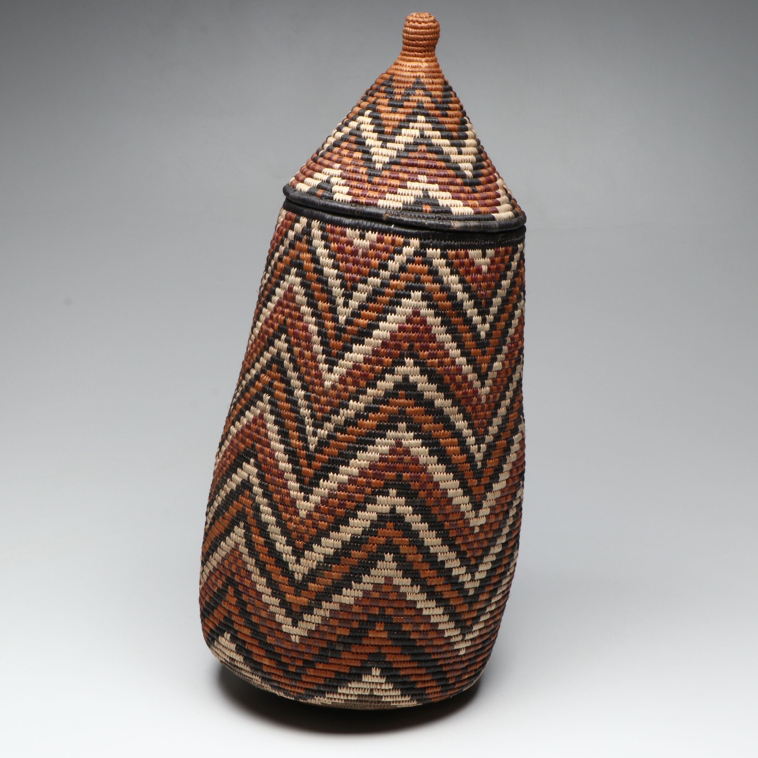 Phumelele Sithole Zulu Ilala Palm and Natural Dye Lidded Basket
