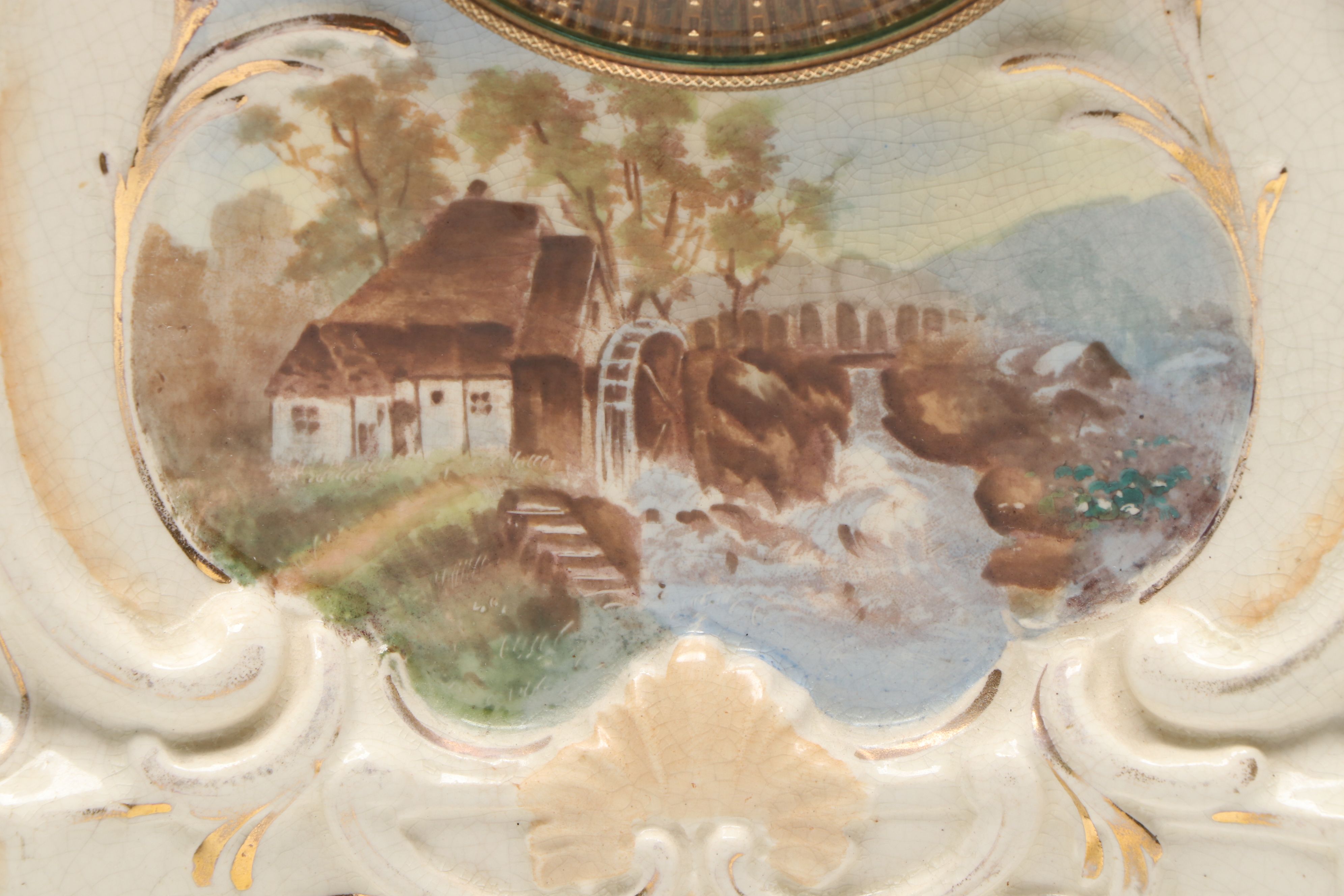 Ansonia Bonn "La Roda" Hand-Painted Porcelain Mantel Clock, Late 19th C.