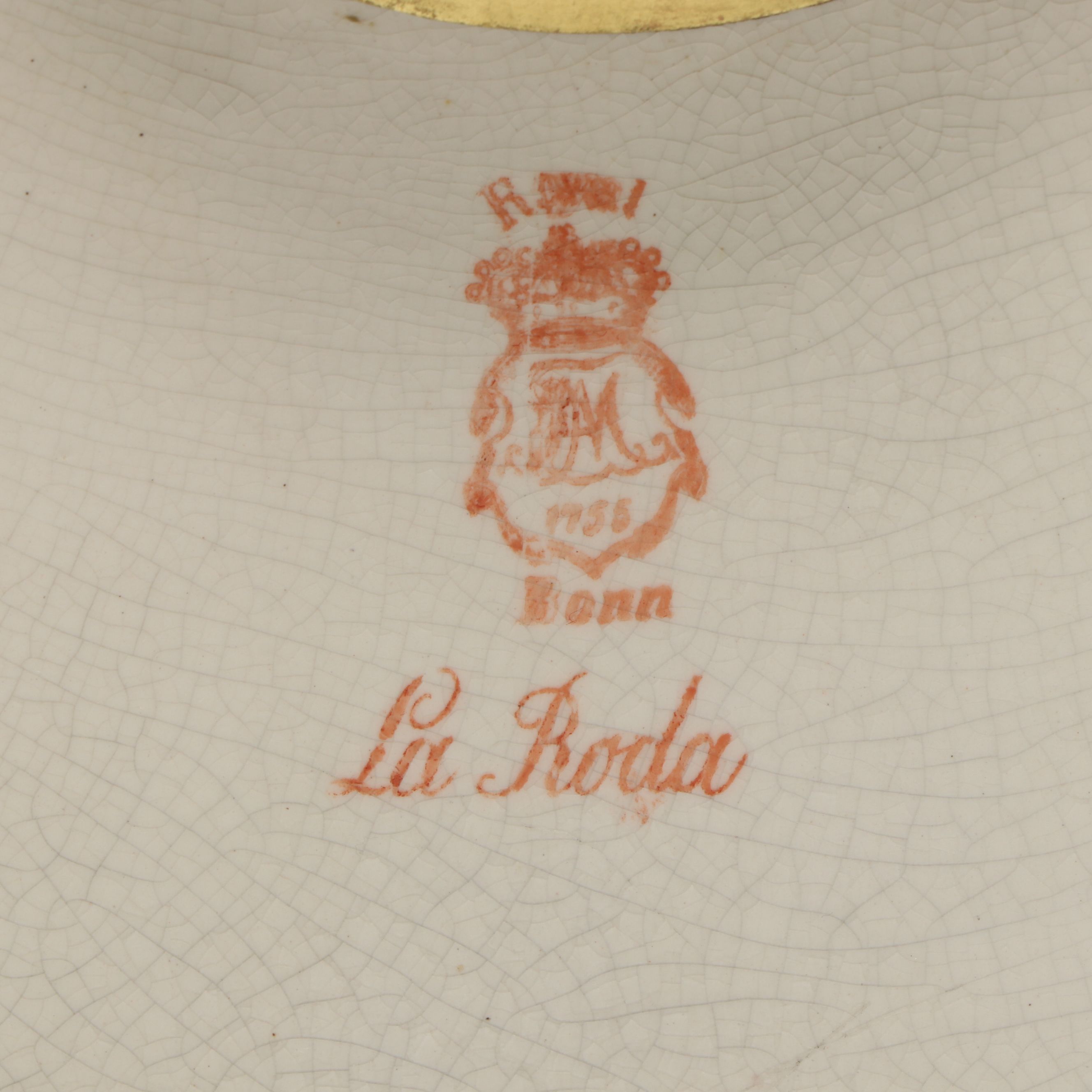 Ansonia Bonn "La Roda" Hand-Painted Porcelain Mantel Clock, Late 19th C.