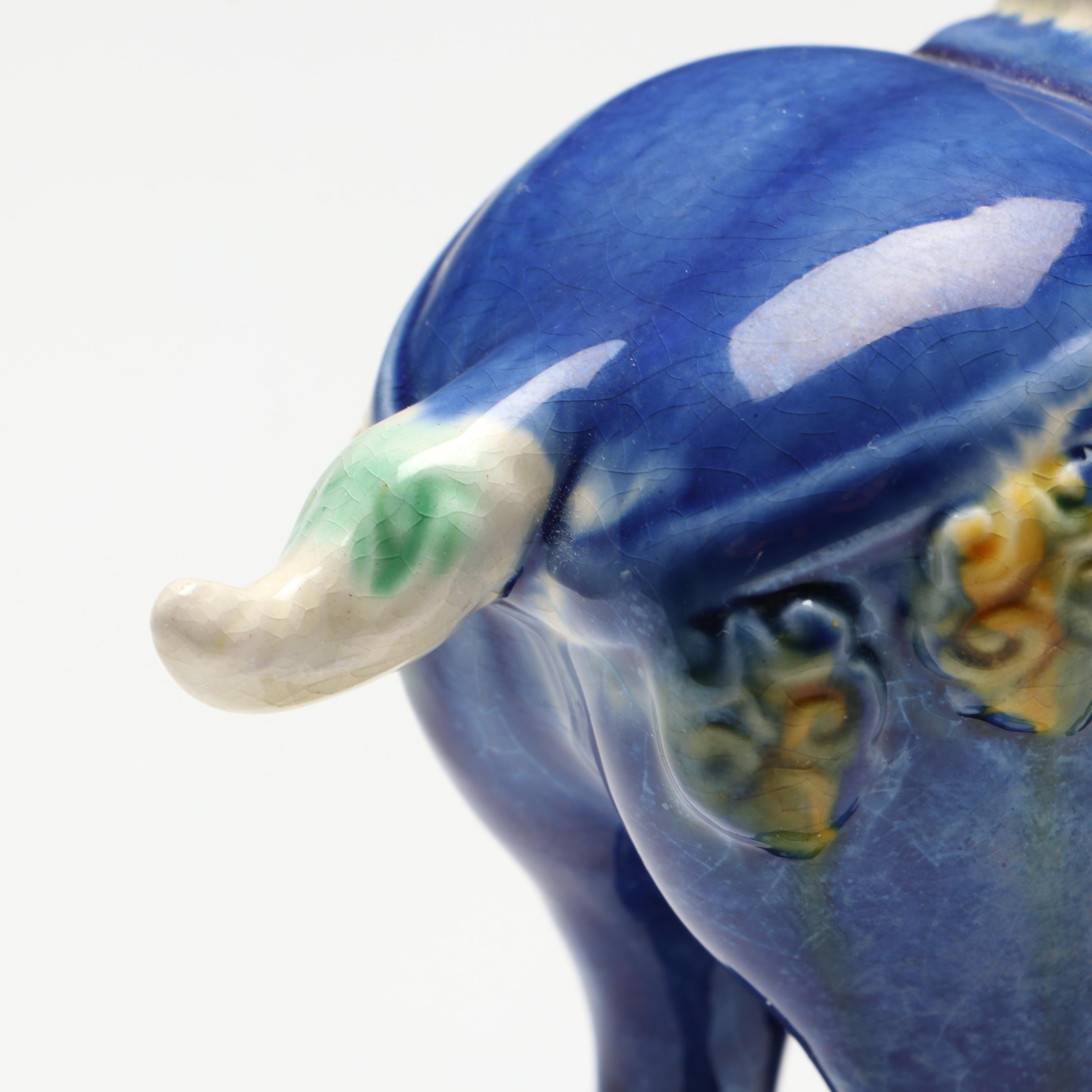 Chinese Tang Dynasty Style Sancai Glazed Ceramic Horse Figurine