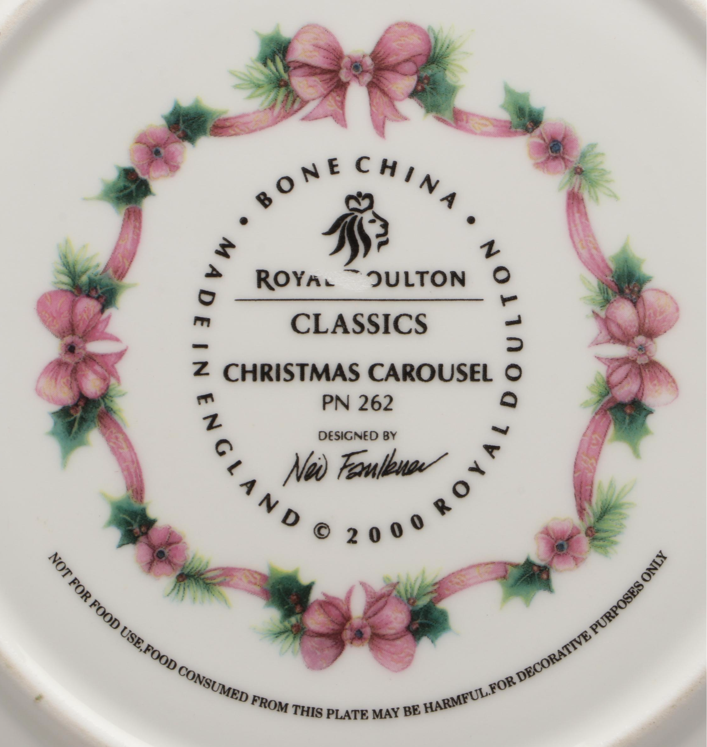 Neil Faulkner Royal Doulton "Christmas Carousel" Collector Plates, 2000