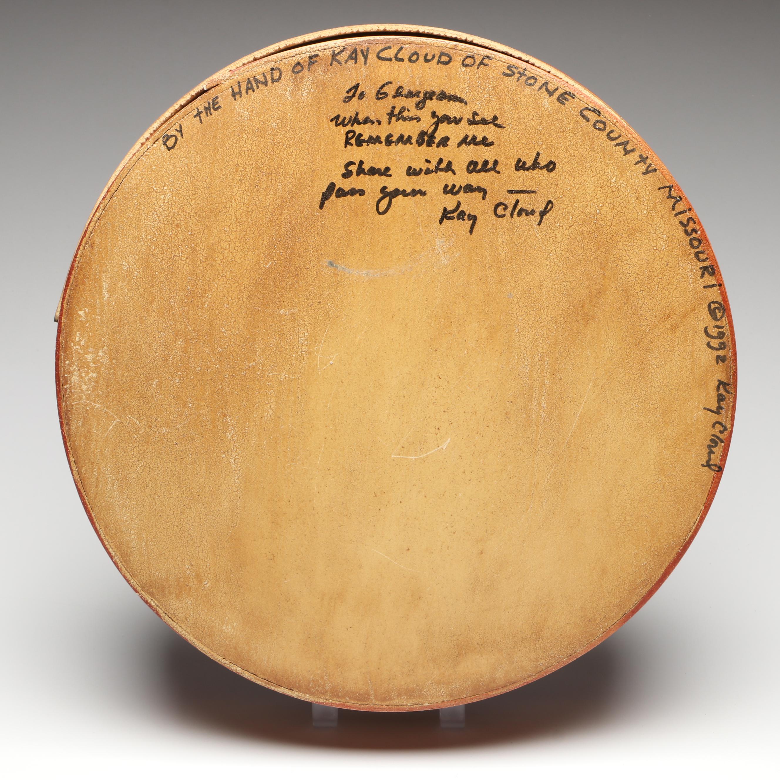 Kay Cloud Hand-Painted " Noah's Ark" Folk Art Box with Primitive Style Décor