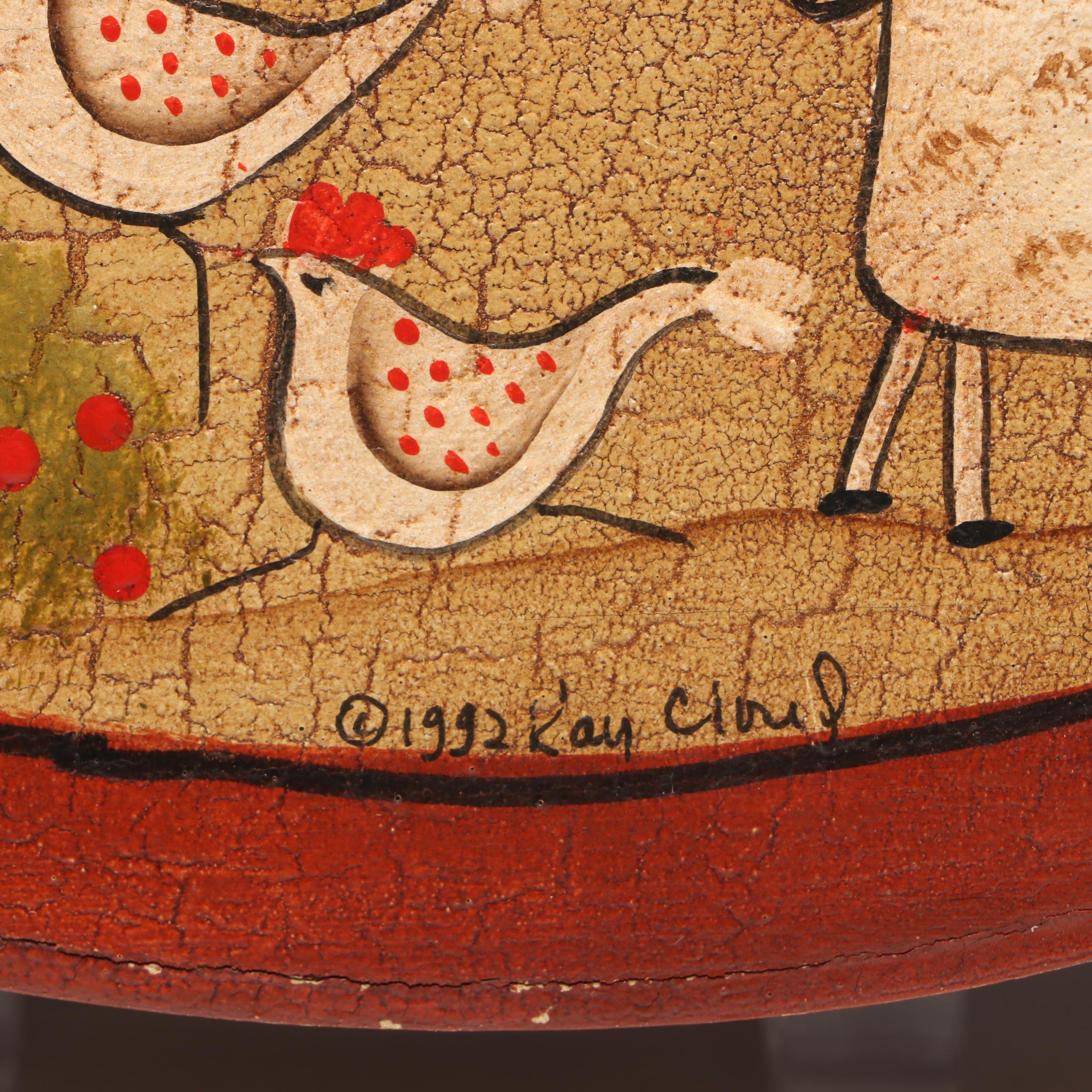 Kay Cloud Hand-Painted " Noah's Ark" Folk Art Box with Primitive Style Décor
