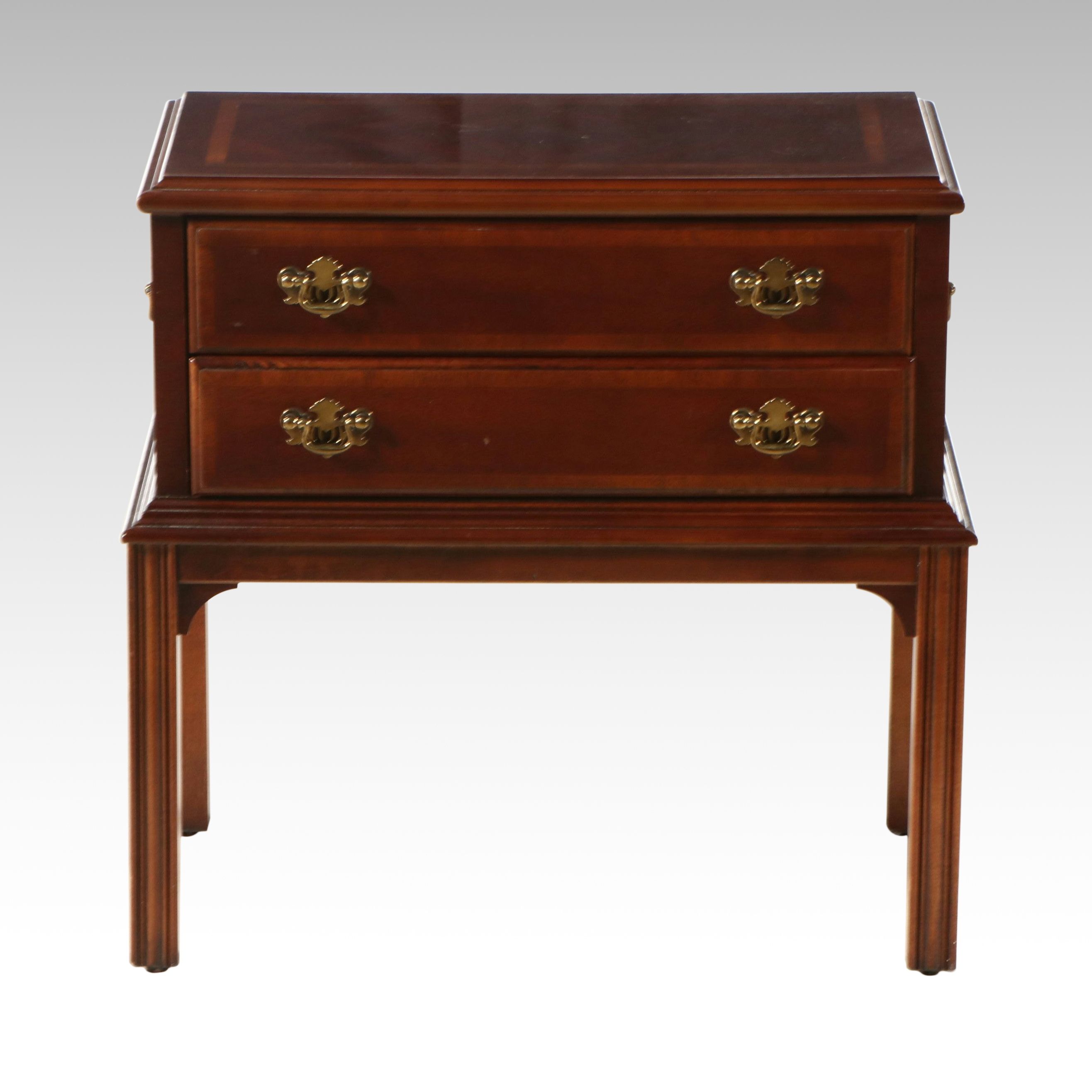 Lane Furniture Mahogany Campaign Style Side Table