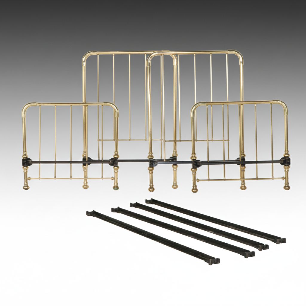Pair of Antique Twin Size Brass Bed Frames