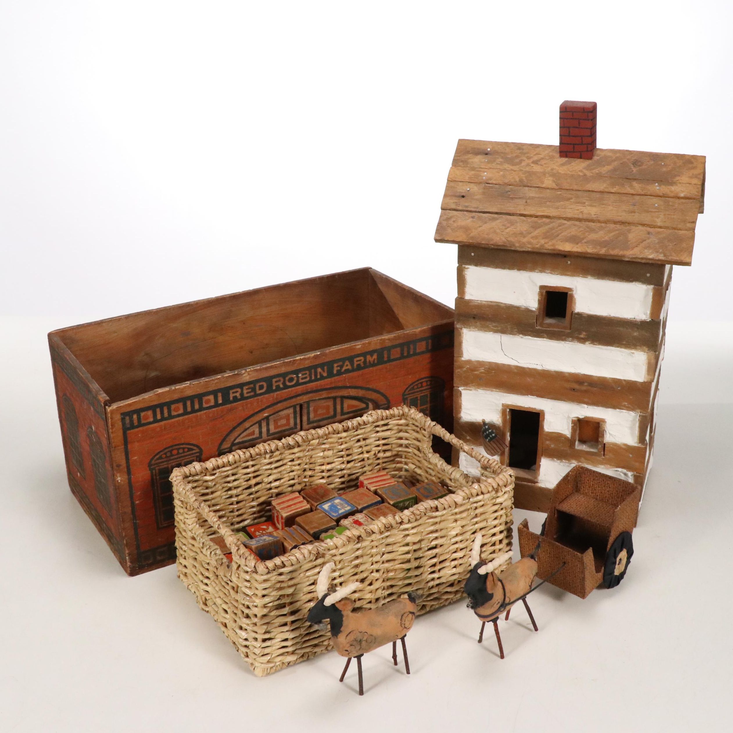 Converse Red Robin Farm, Disney Alphabet Blocks with Folk Art Décor and Toys