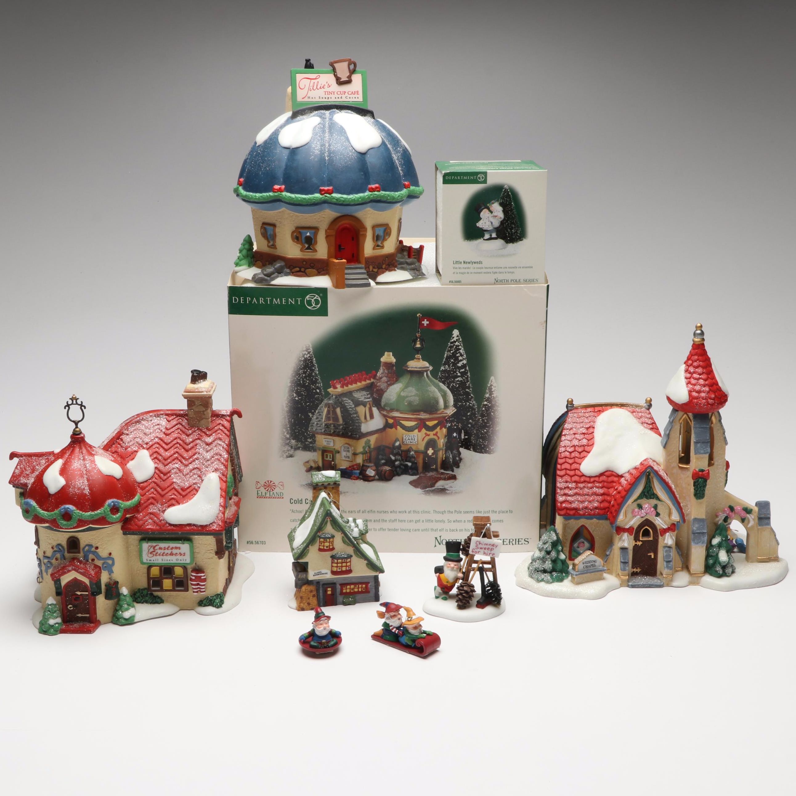 Department 56 "Elf Bunkhouse" with More North Pole Series Sets